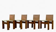 Afra & Tobia Scarpe for Molteni Set of 4 "Monk" Chairs, Italy 1970s