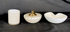 Afredo Barbini Venetian, Murano Glass Cigarette Three Piece Set.