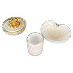 Afredo Barbini Venetian, Murano Glass Cigarette Three Pieces Set.