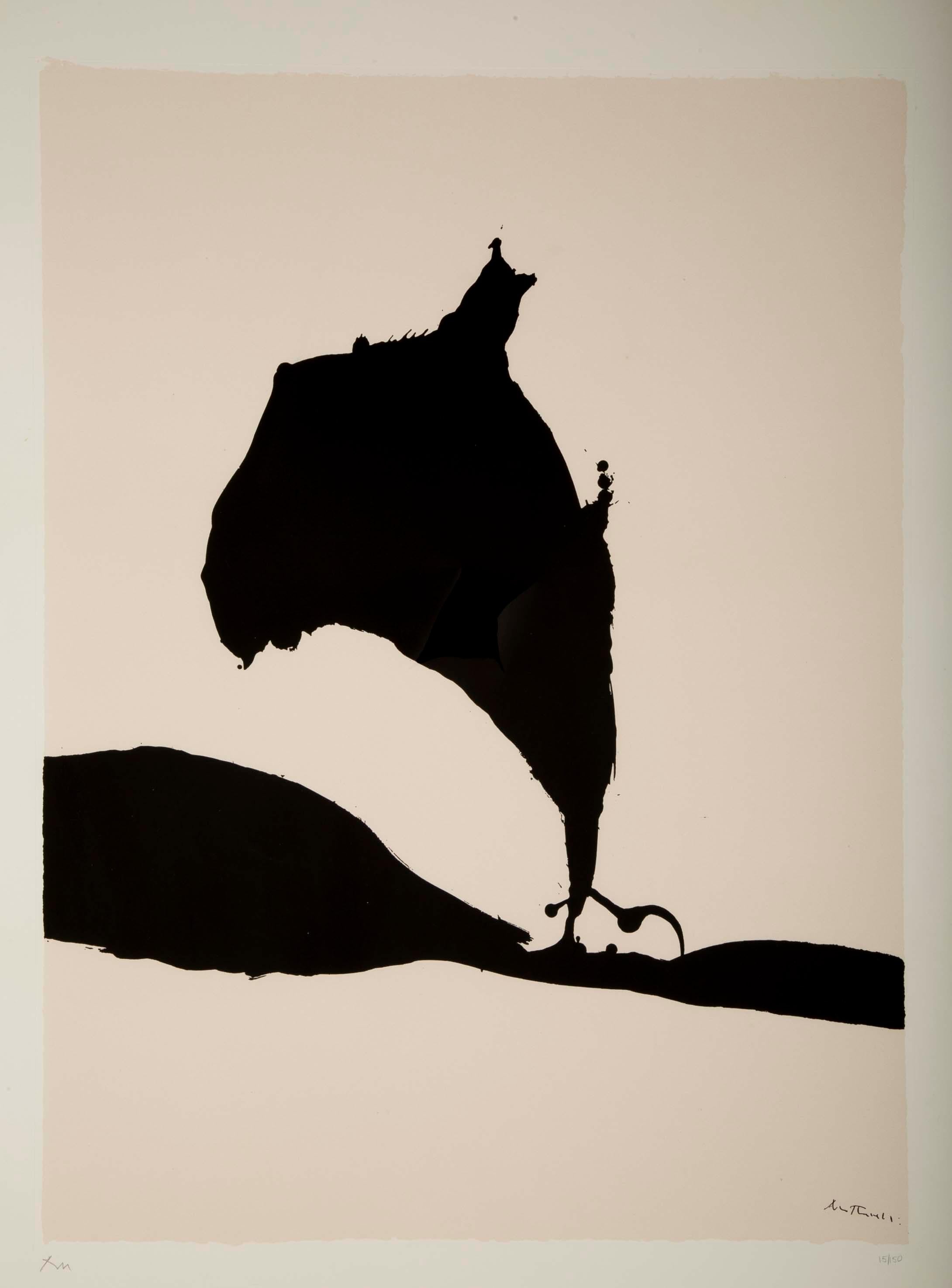 A silkscreen by Robert Motherwell. This silkscreen is from his Africa suite and is number 9 from a portfolio of 150. Signed and numbered. Archivally framed using acid free materials in a 22-karat gold leaf frame.
