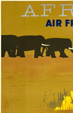 AFRIKA – AIR FRANCE: Original-Vintage-Plakat zum Thema Flugreisen und Tourismus von PAUL COLIN