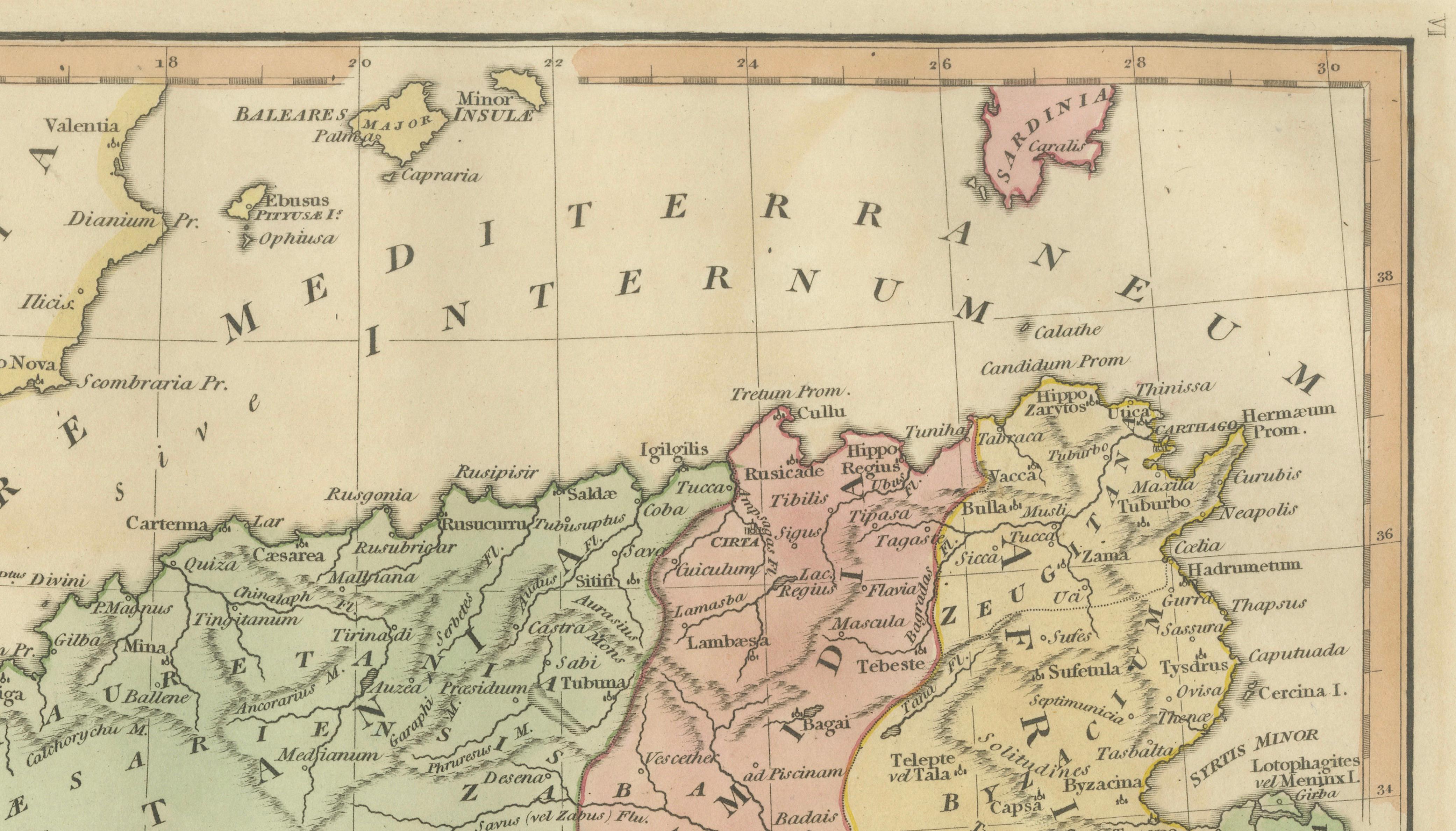 Africa Antiqua Antique Classical Map — Roman North Africa & Carthage, 1817