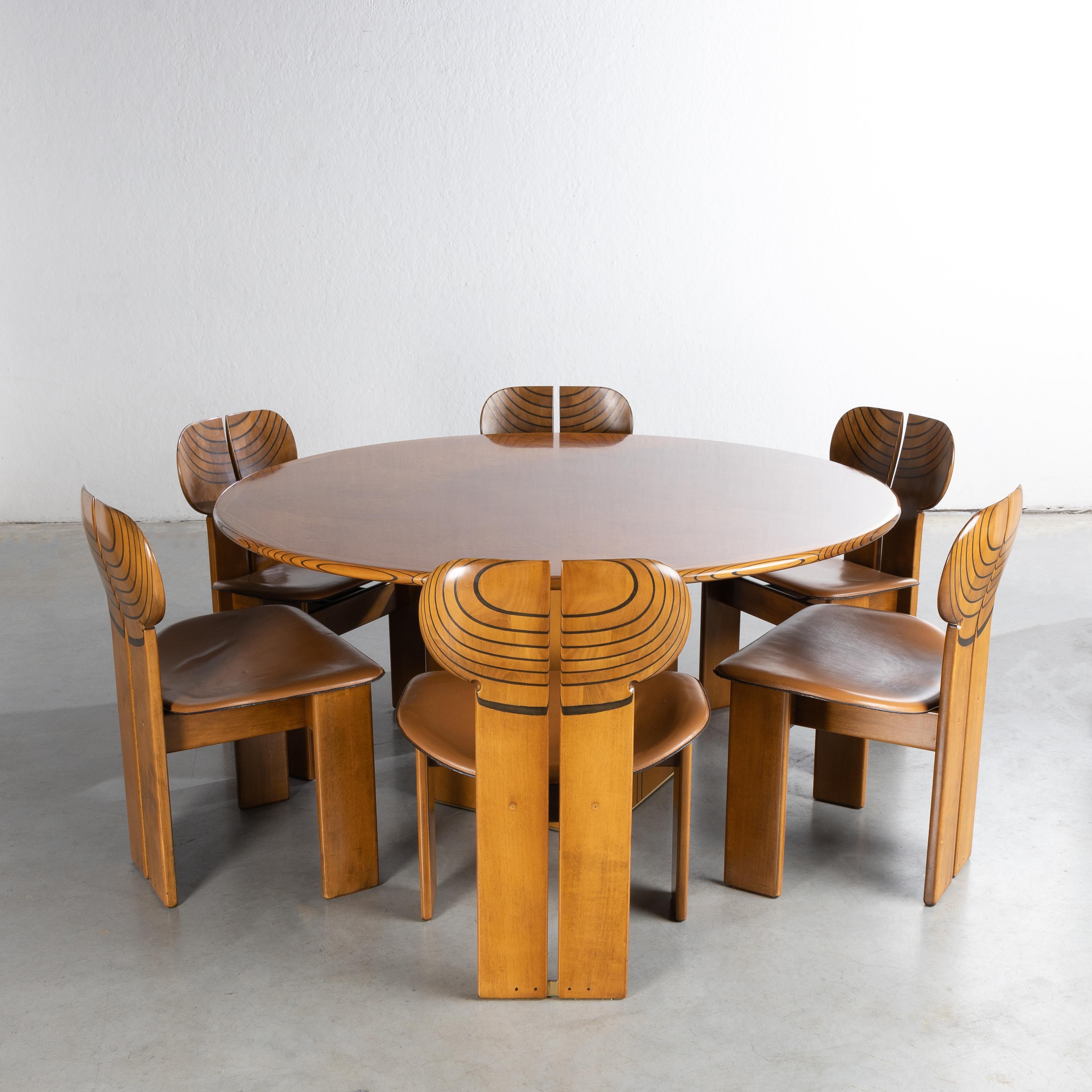 Africa by Afra & Tobia Scarpa, Table and 6 Dining Chairs, Maxalto 12