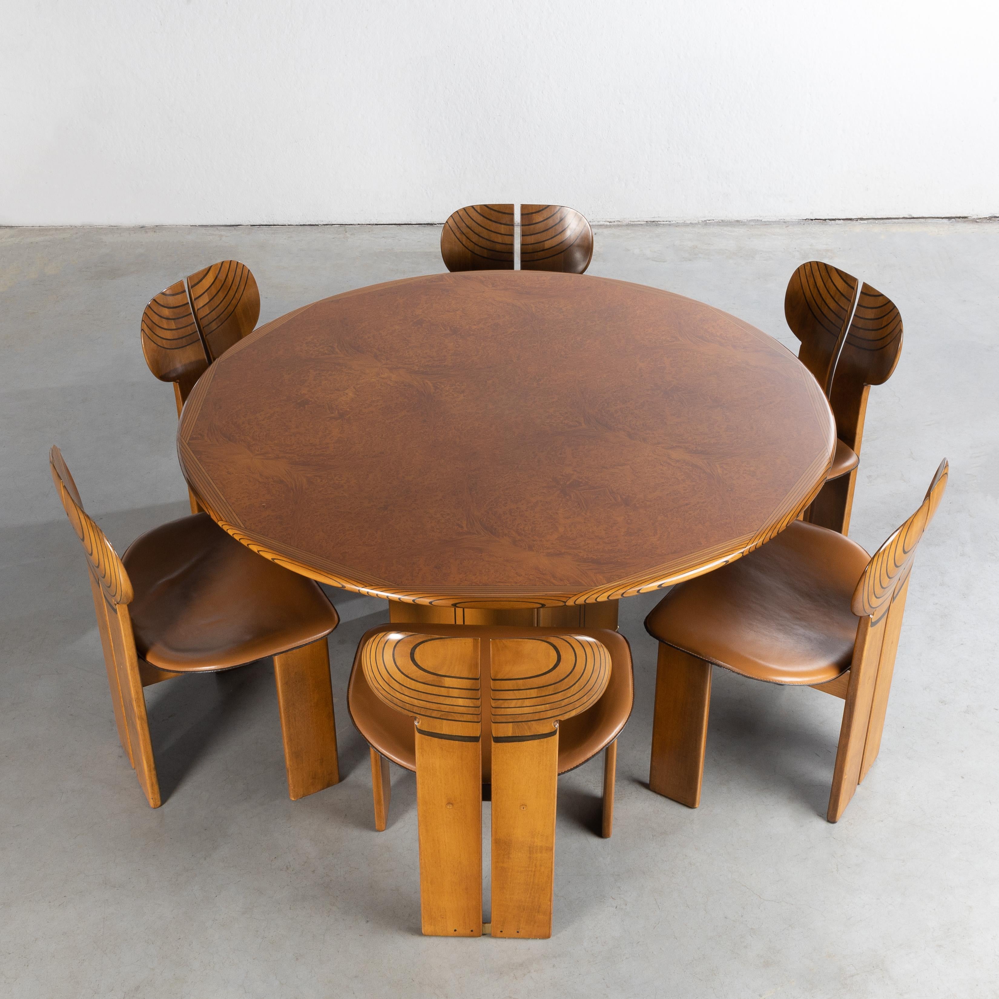 Africa by Afra & Tobia Scarpa, Table and 6 Dining Chairs, Maxalto 13