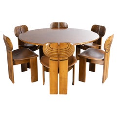 Table et 6 chaises de salle à manger Afrique par Afra & Tobia Scarpa, Maxalto