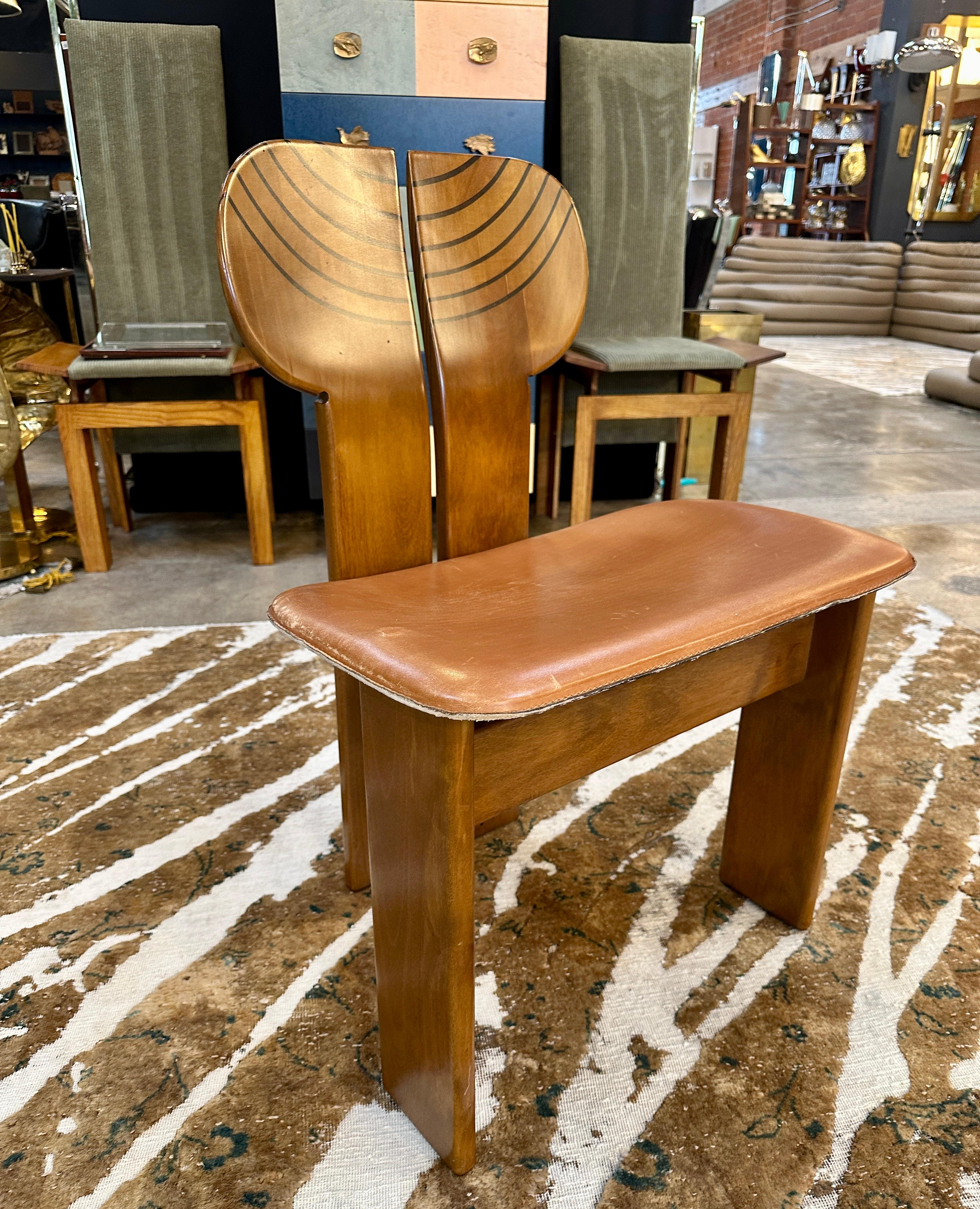 Leather Africa Chairs by Afra & Tobia Scarpa for Maxalto, Italy - 1975, set of 10