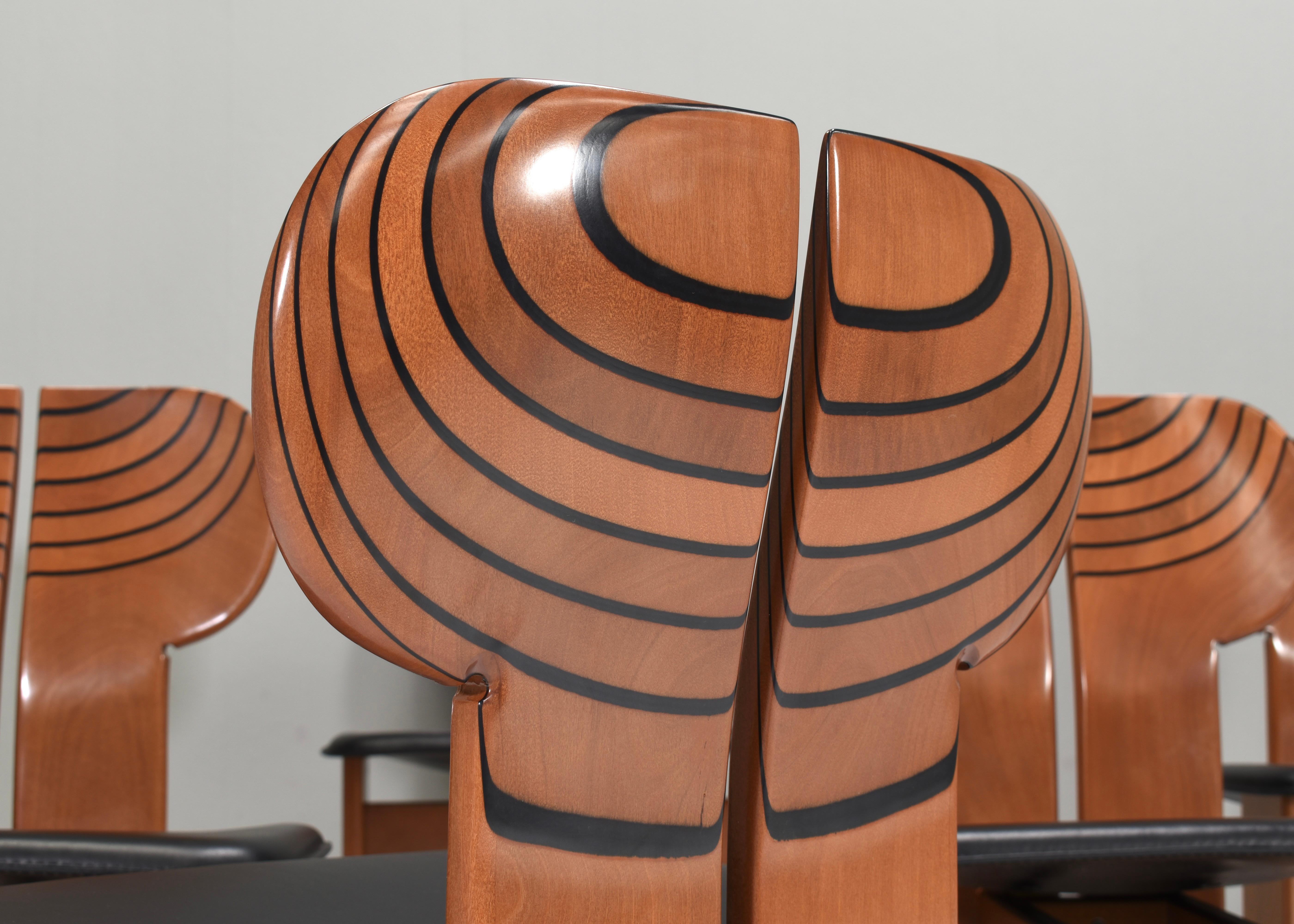 Africa Chairs by Afra & Tobia Scarpa for Maxalto, Italy - 1975, set of 8  For Sale 5