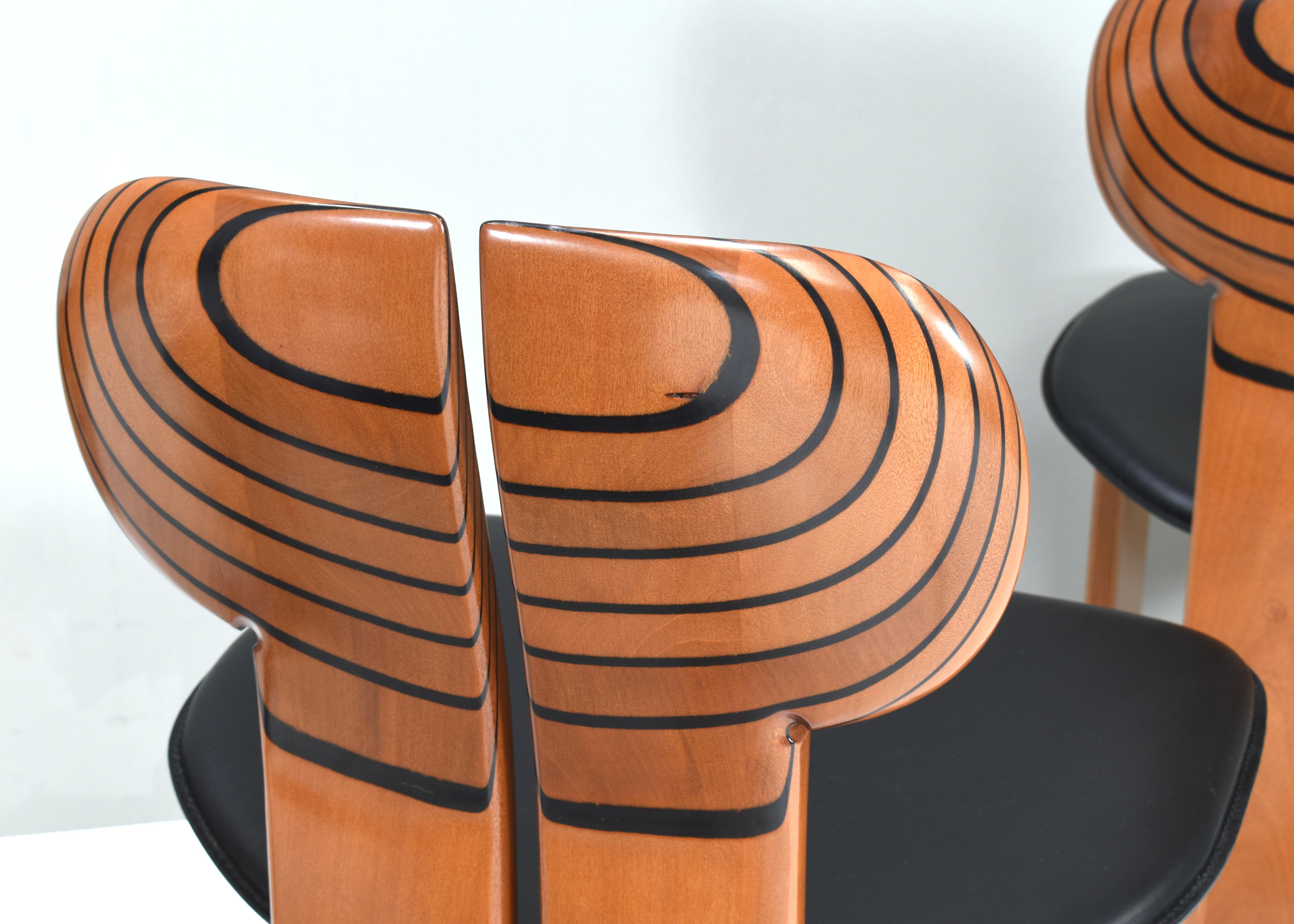 Chaises africaines d'Afra & Tobia Scarpa pour Maxalto, Italie - 1975, ensemble de 8  en vente 6