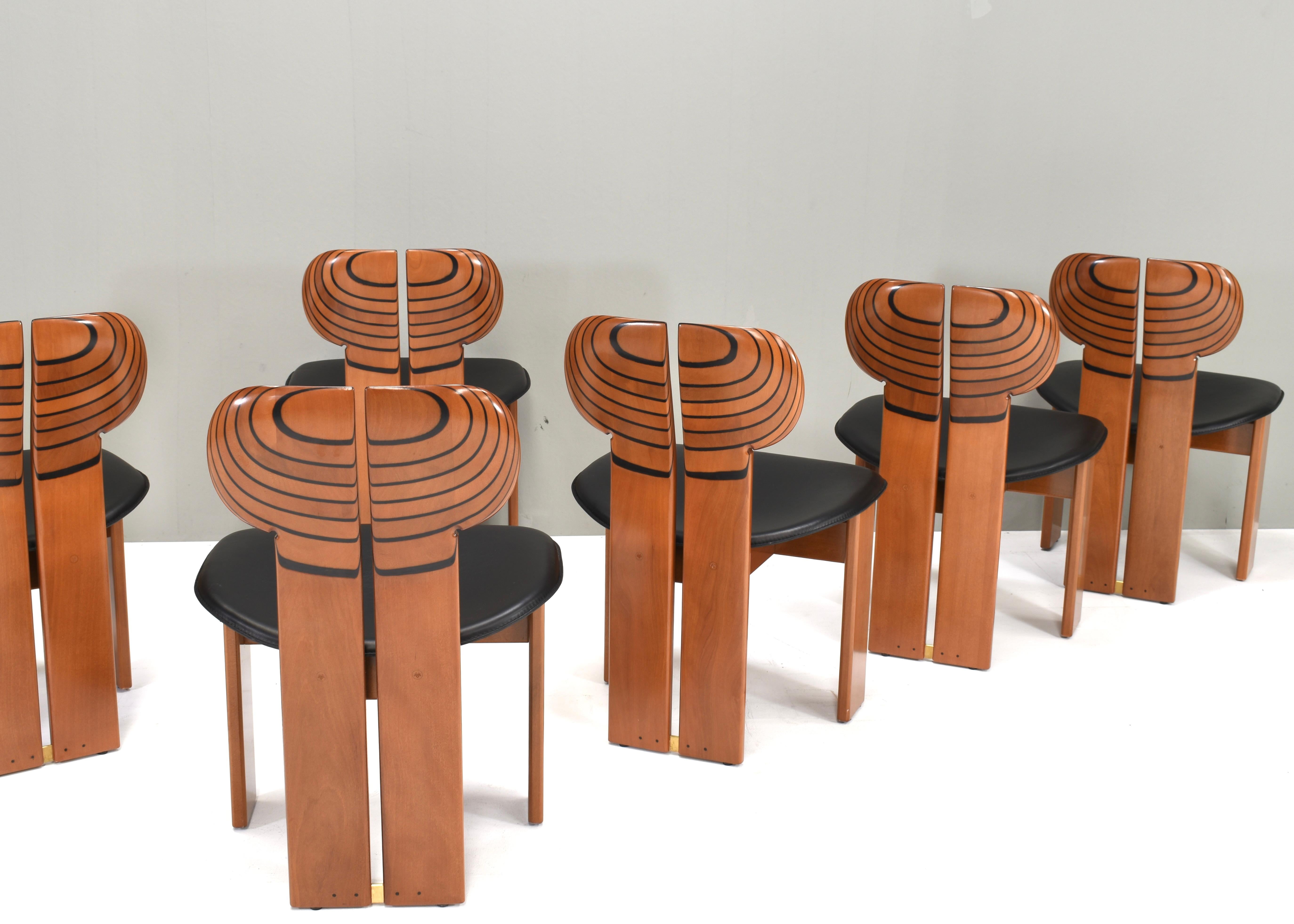 Chaises africaines d'Afra & Tobia Scarpa pour Maxalto, Italie - 1975, ensemble de 8  en vente 2