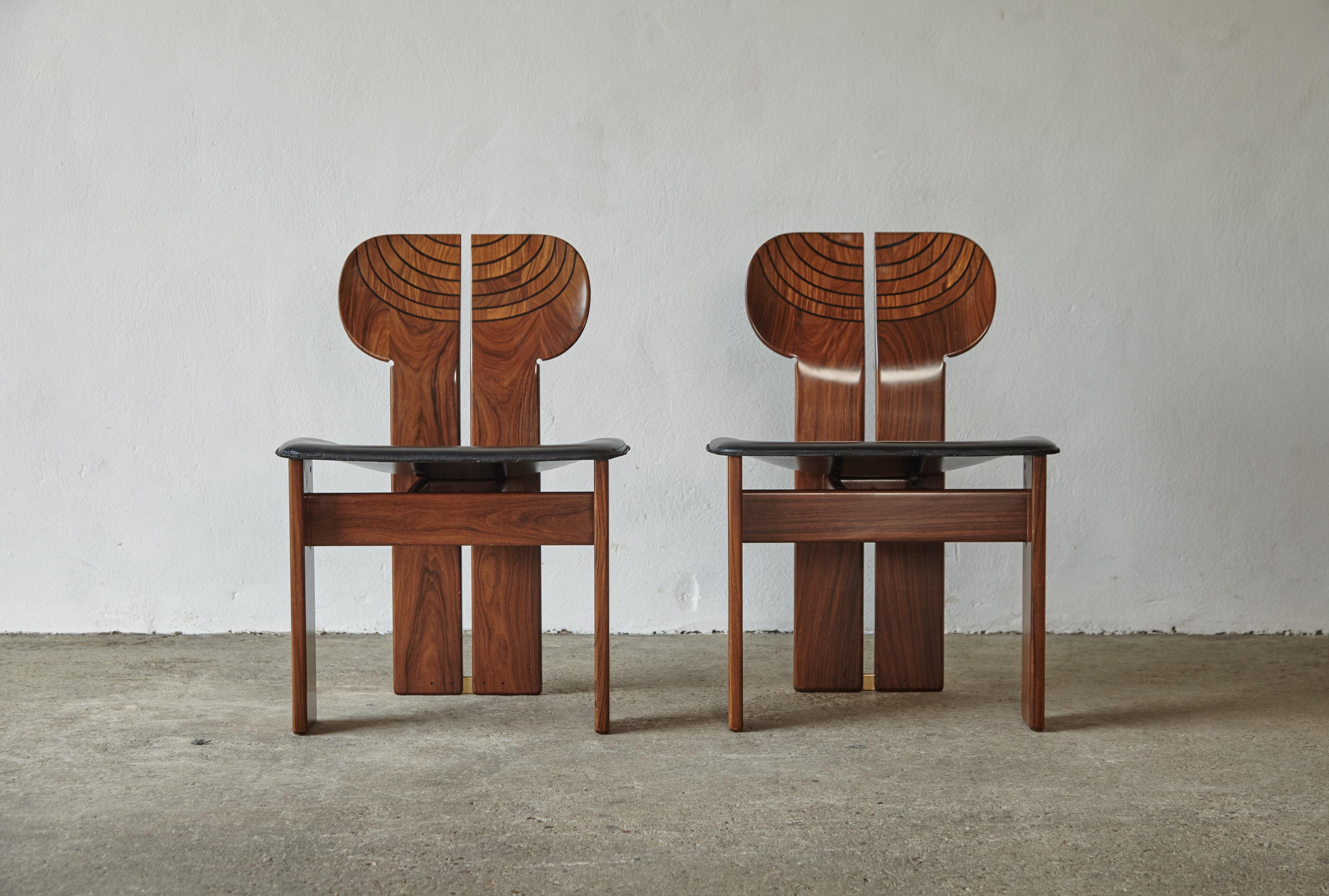 Mid-Century Modern Africa Chairs by Afra & Tobia Scarpa, Maxalto, Italy, 1970s-1980s