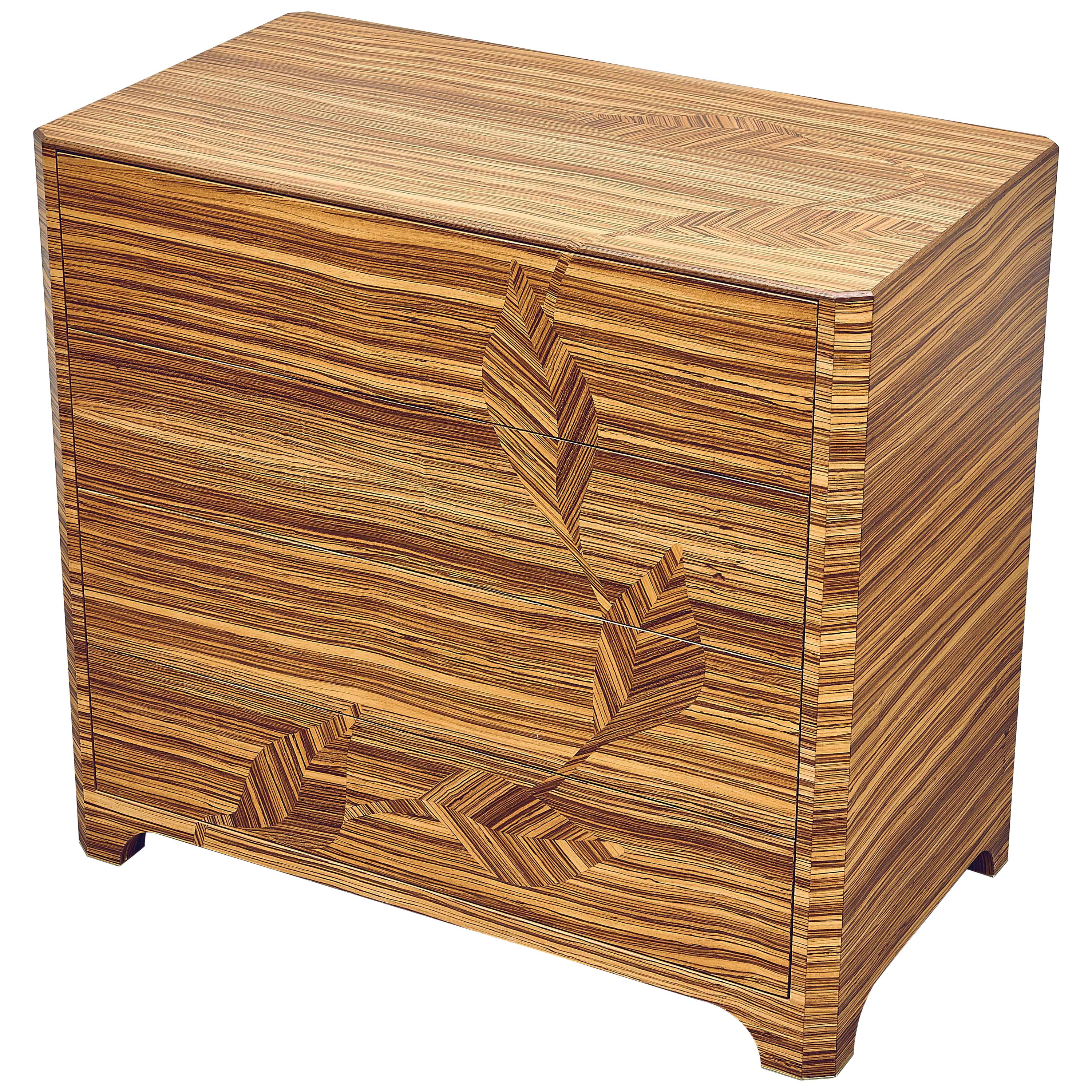 "Africa" Chest of Drawers with Inlays of Zebra Wood by Ivan Paradisi, Italy