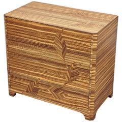 "Africa" Chest of Drawers with Inlays of Zebra Wood by Ivan Paradisi, Italy