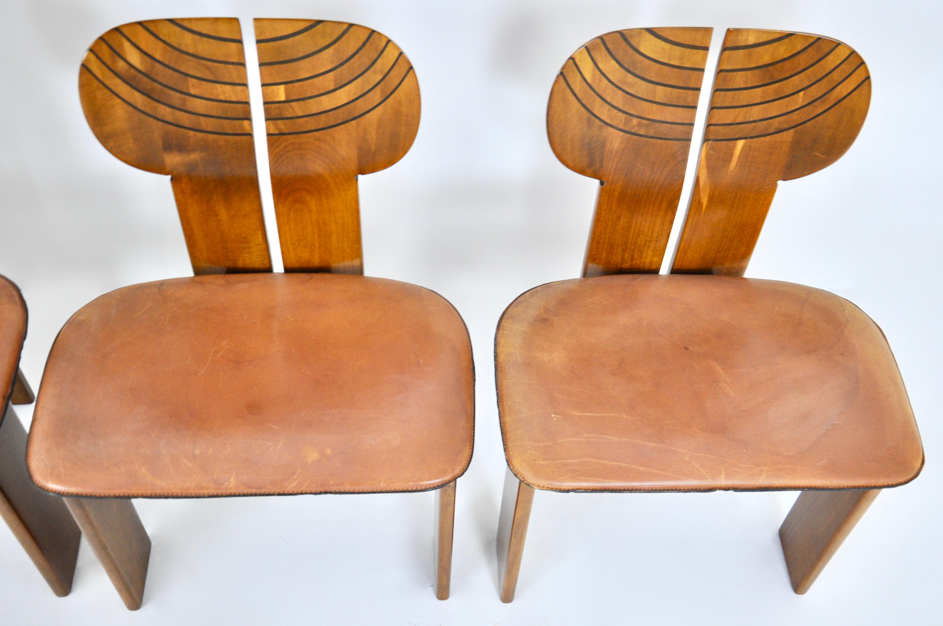 Africa dining chairs by Afra & Tobia Scarpa for Maxalto, 1975, Set of 4 For Sale 6
