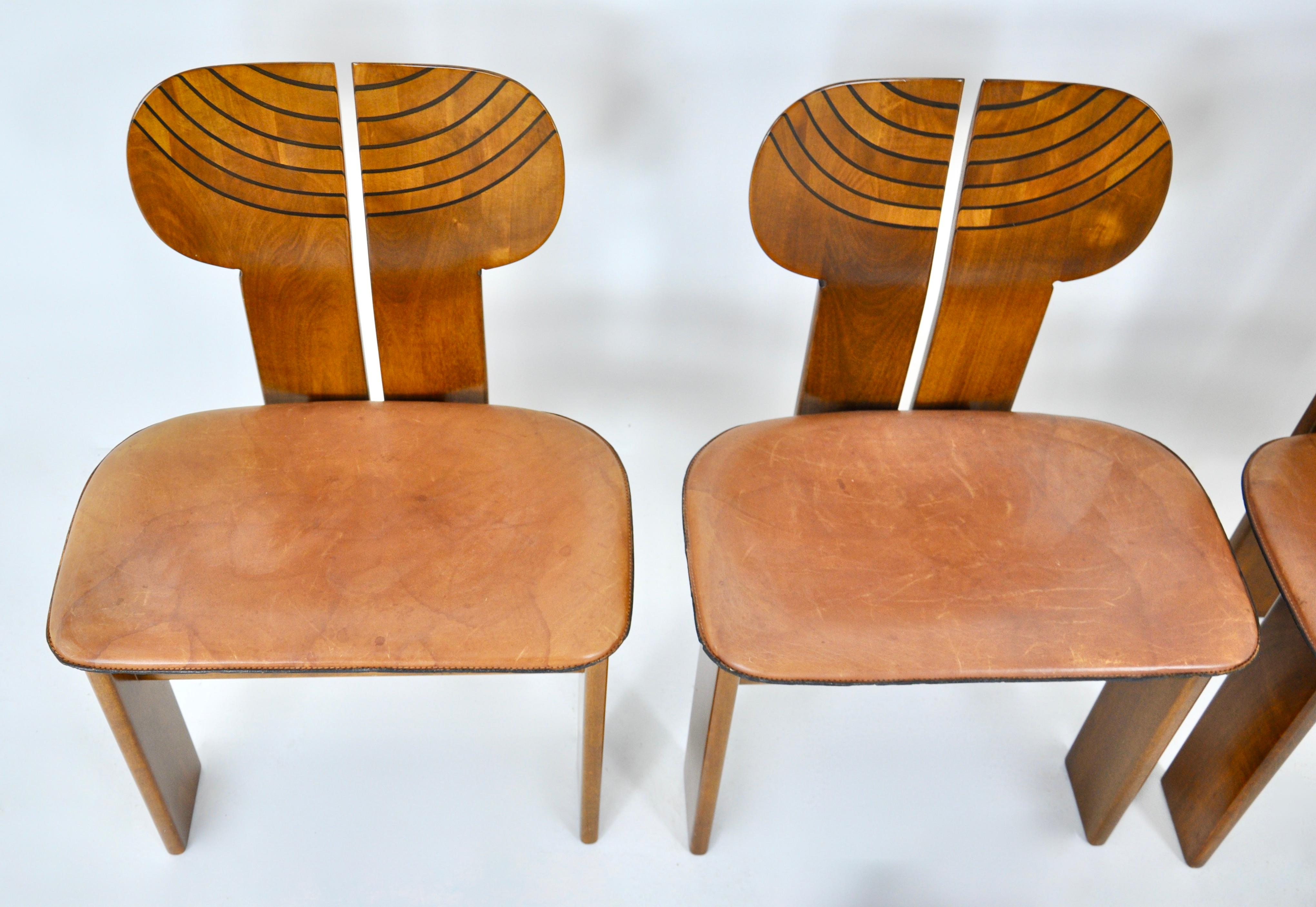 Africa dining chairs by Afra & Tobia Scarpa for Maxalto, 1975, Set of 4 For Sale 2