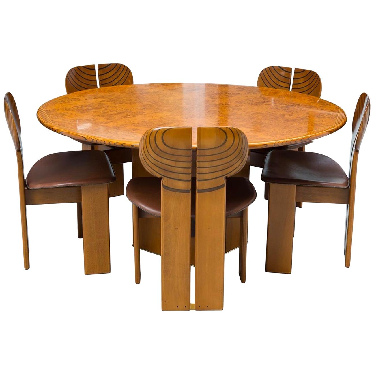 Africa Dining Suite, Afra & Tobia Scarpa, Maxalto, Italy, 1970s-1980s