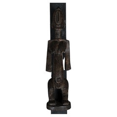 20th Century Retro Female Carved Wooden Figure, African Art