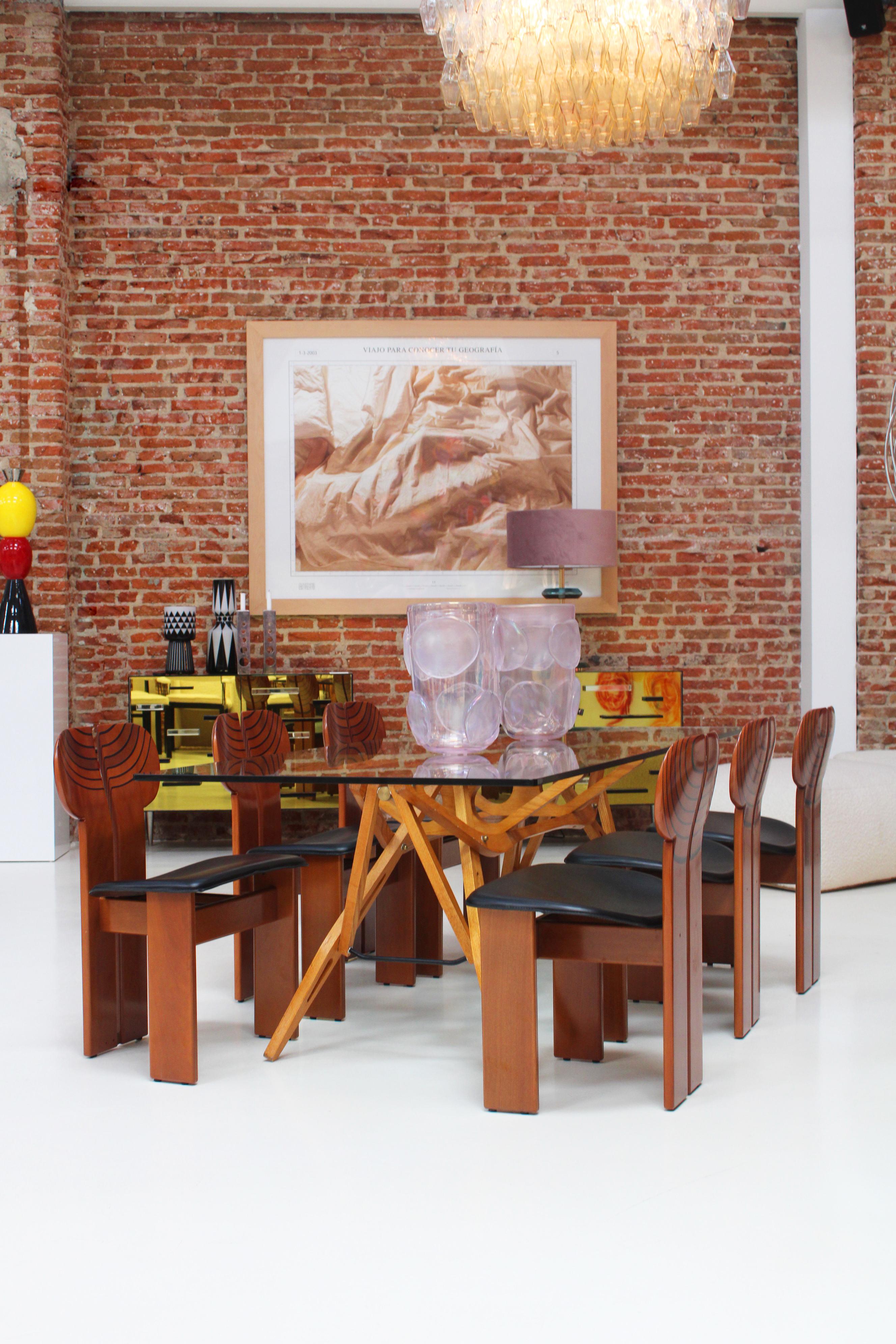 Sillas de comedor italianas Africa Diseñadas por Afra & Tobia Scarpa Para Maxalto, años 70 en venta 4