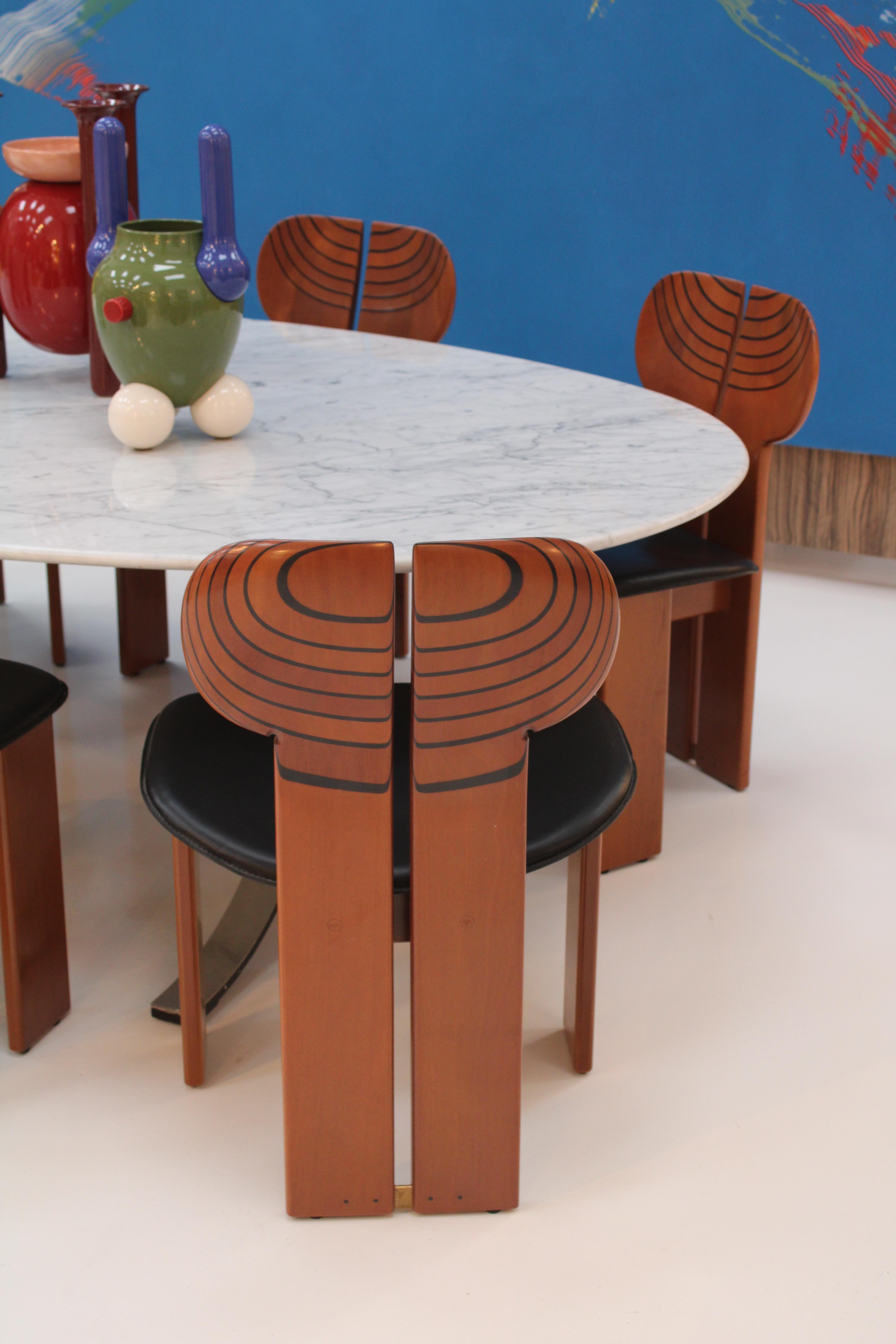 Sillas de comedor italianas Africa Diseñadas por Afra & Tobia Scarpa Para Maxalto, años 70 en venta 5