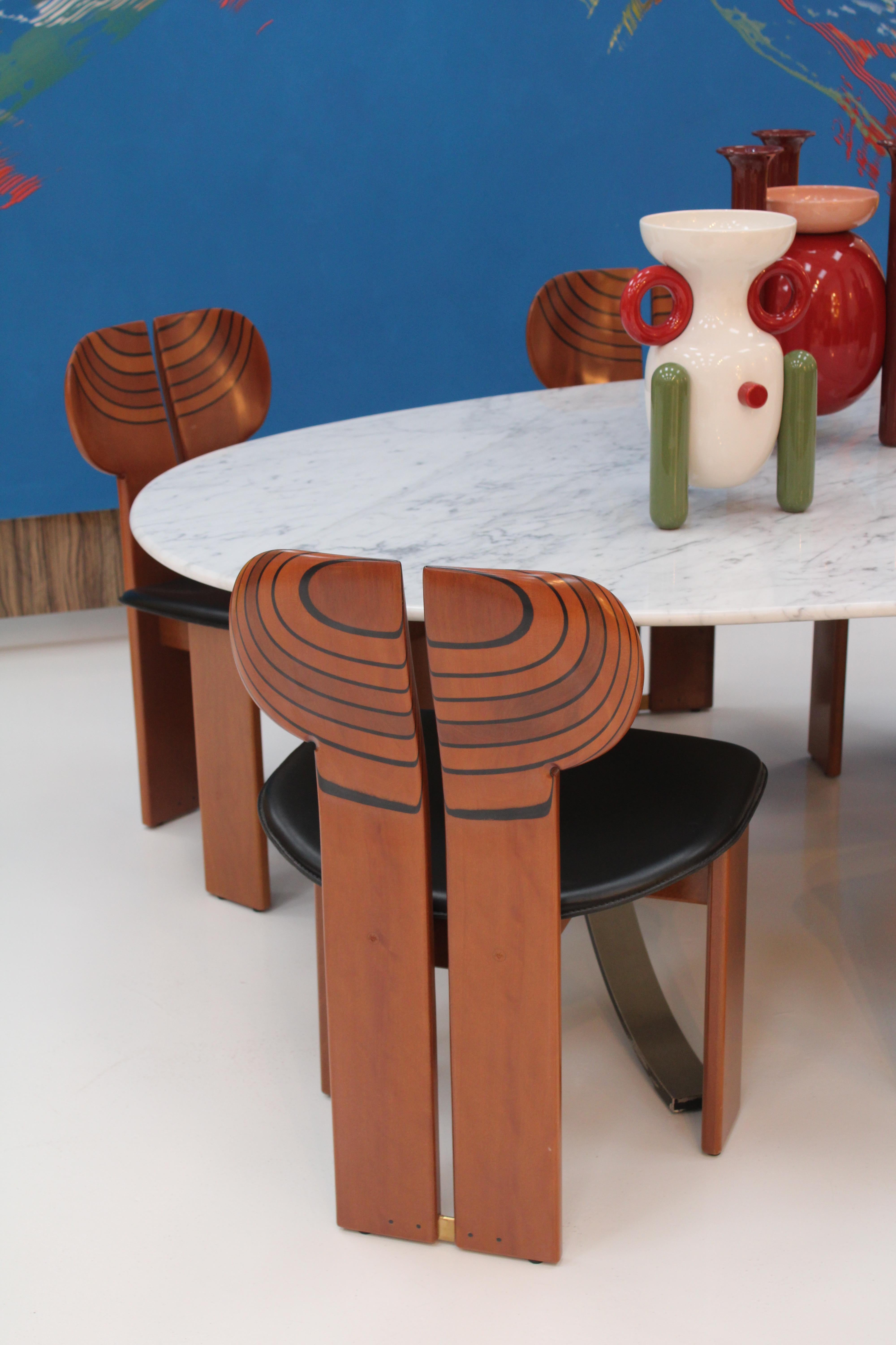 Sillas de comedor italianas Africa Diseñadas por Afra & Tobia Scarpa Para Maxalto, años 70 en venta 6