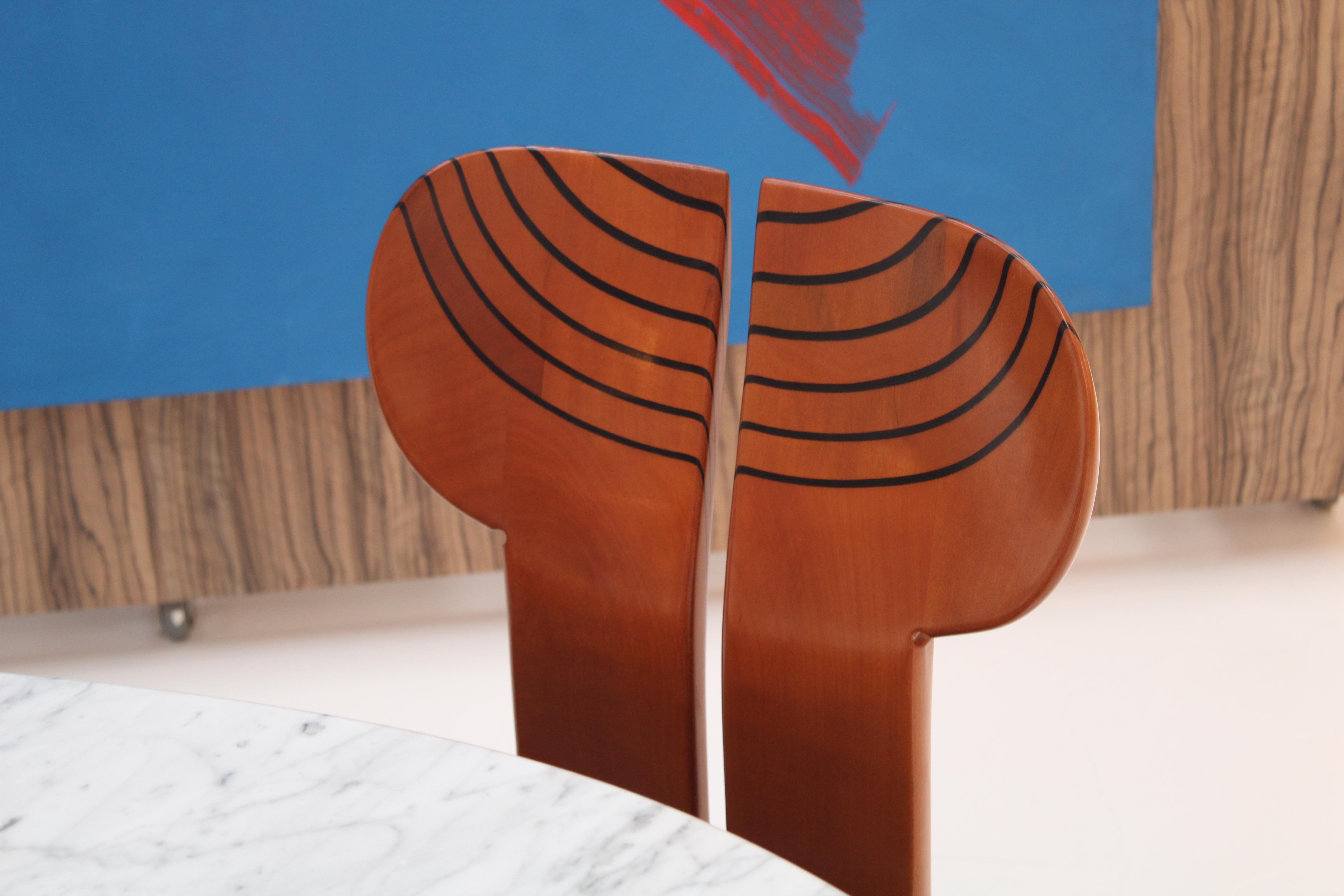 Sillas de comedor italianas Africa Diseñadas por Afra & Tobia Scarpa Para Maxalto, años 70 en venta 8