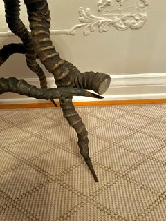African Kudu Horn or Antler Side Table with Brass Fittings