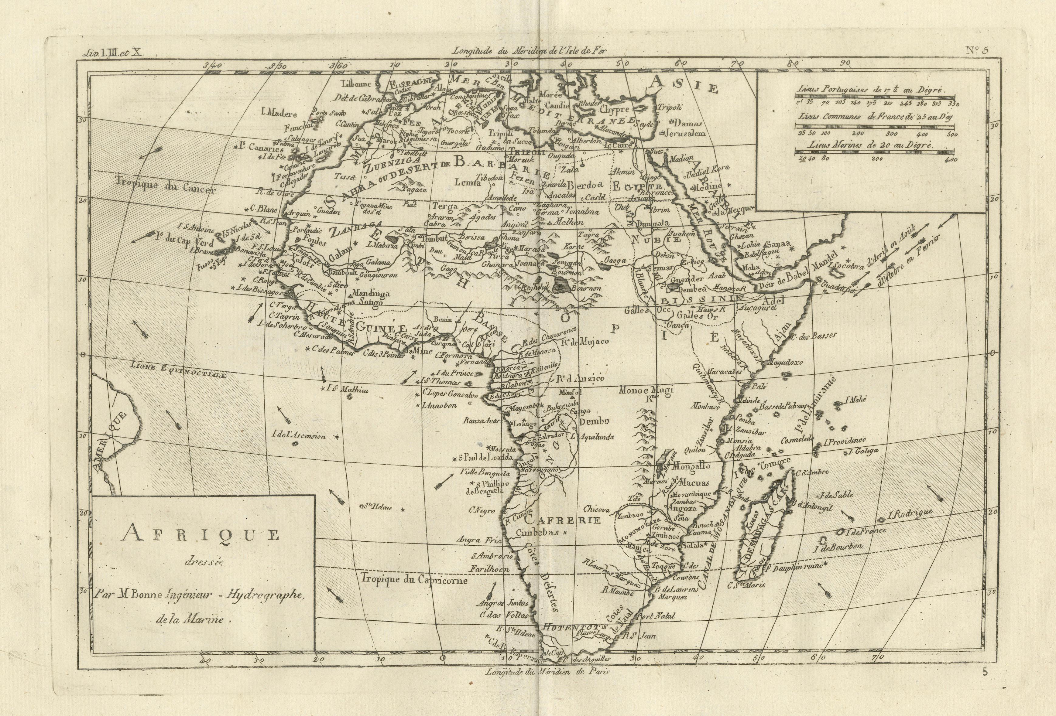 Africa Map by Rigobert Bonne – Pre-Colonial Geography c.1780