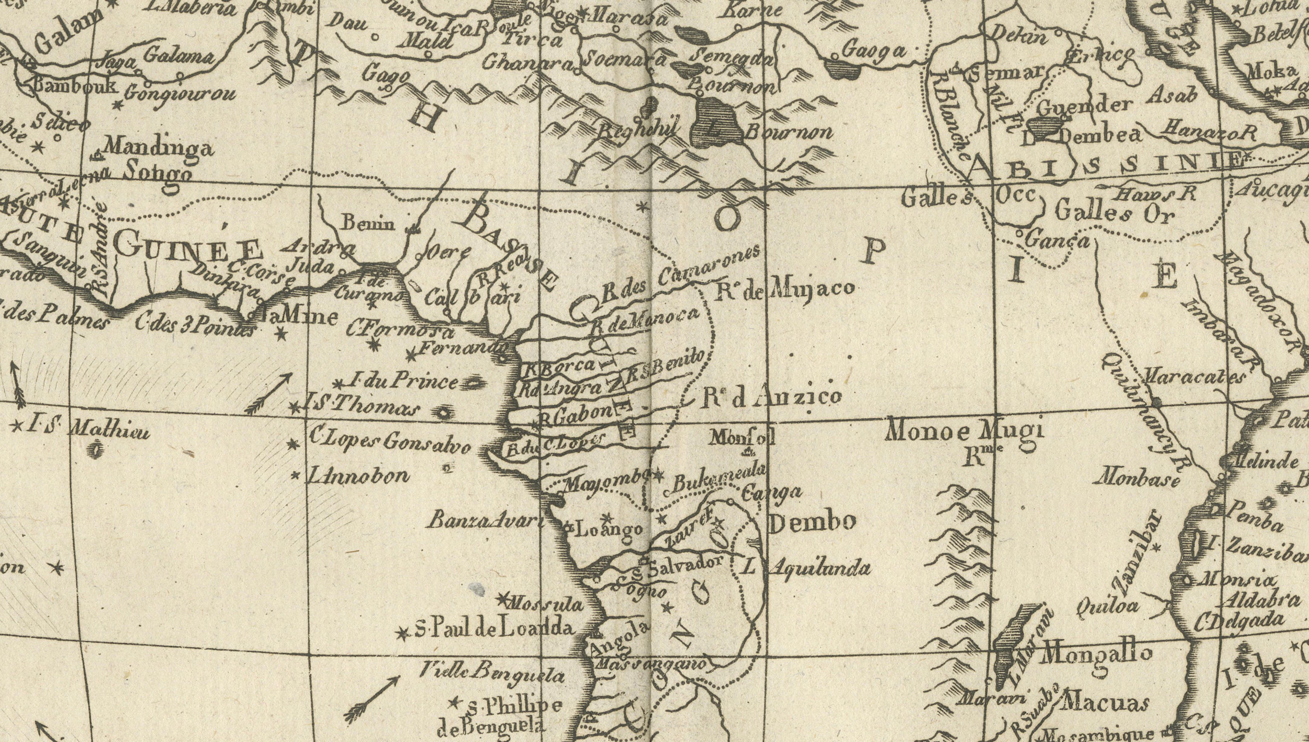 Africa Map by Rigobert Bonne – Pre-Colonial Geography c.1780
