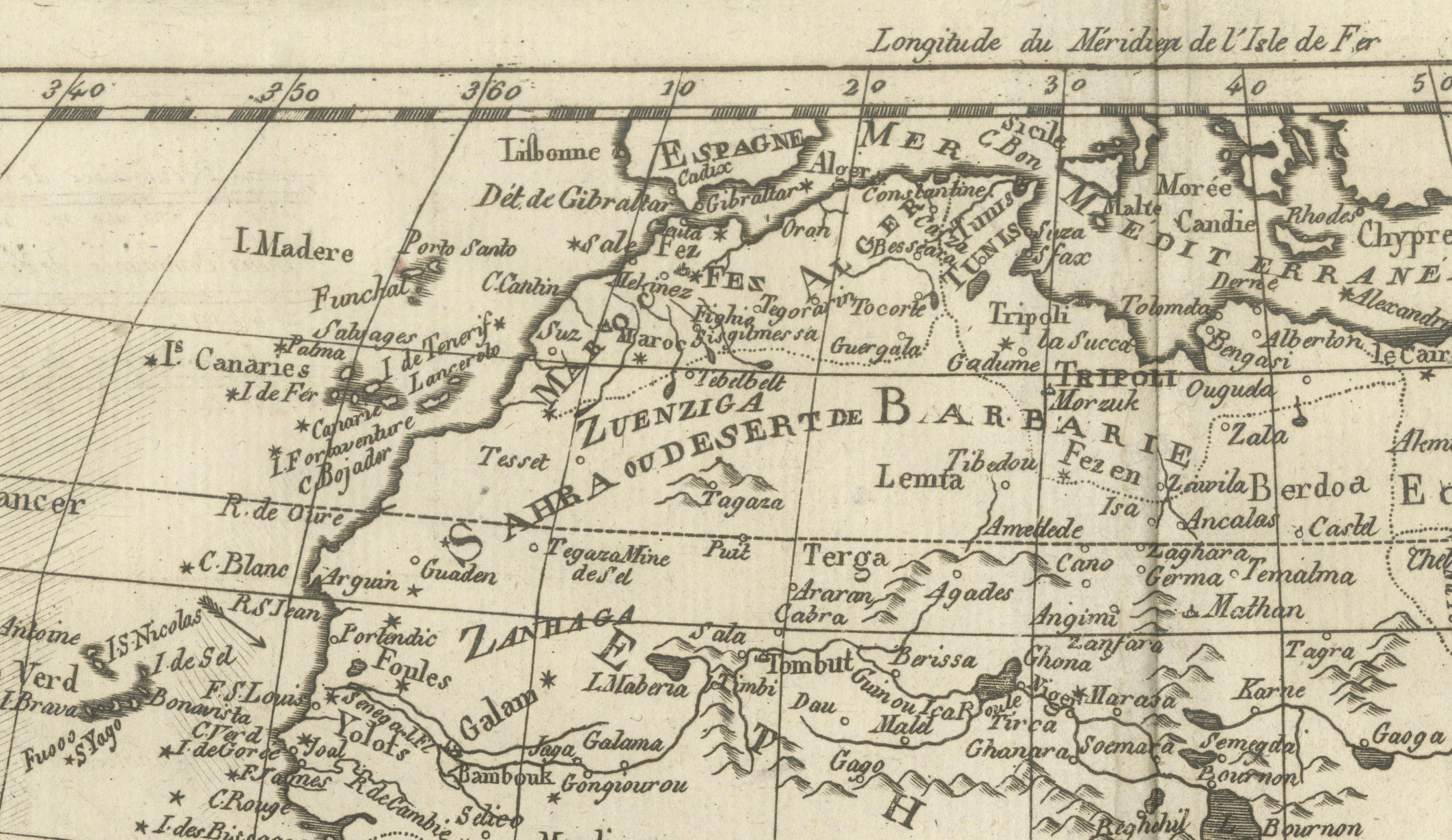 Africa Map by Rigobert Bonne – Pre-Colonial Geography c.1780