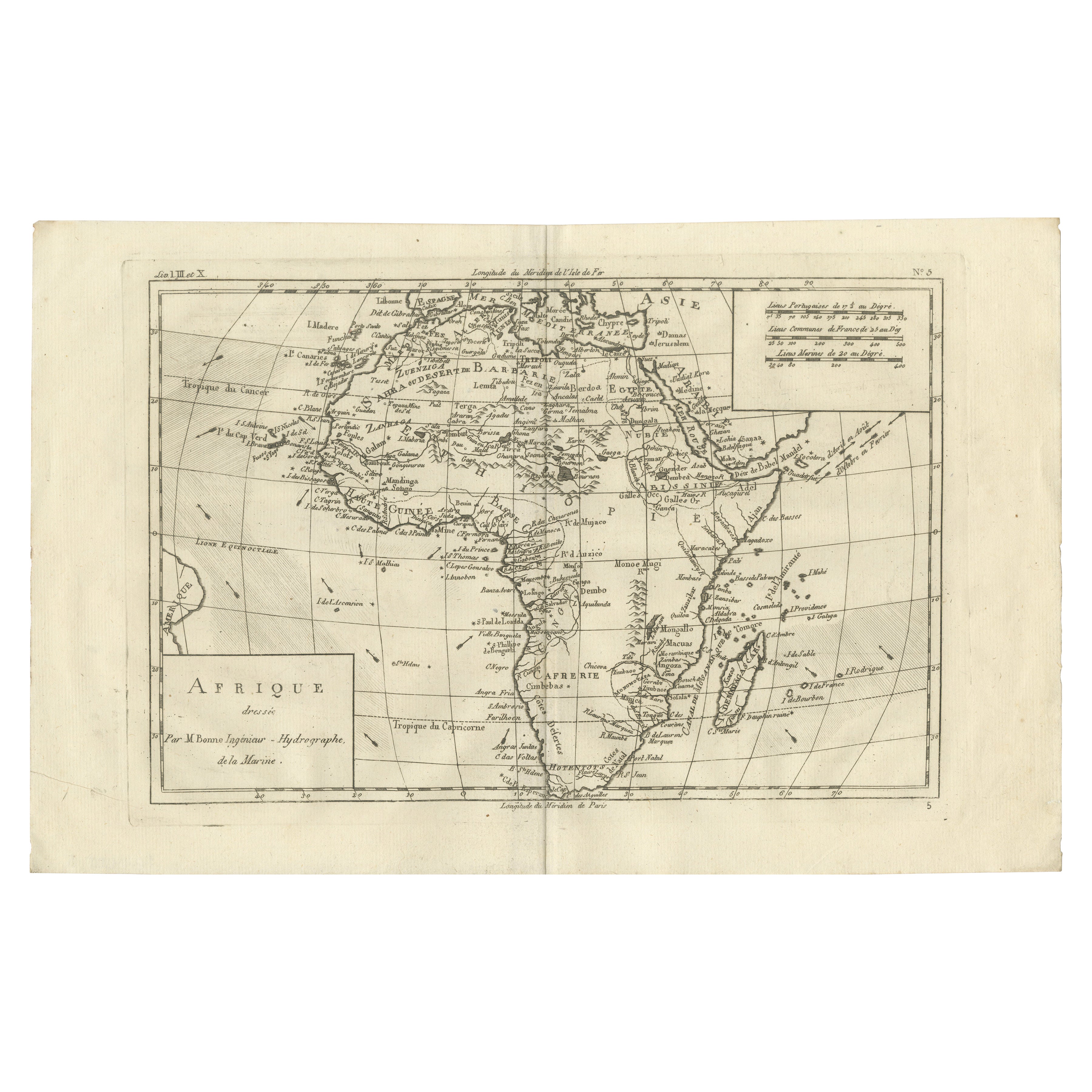 Africa Map by Rigobert Bonne – Pre-Colonial Geography c.1780