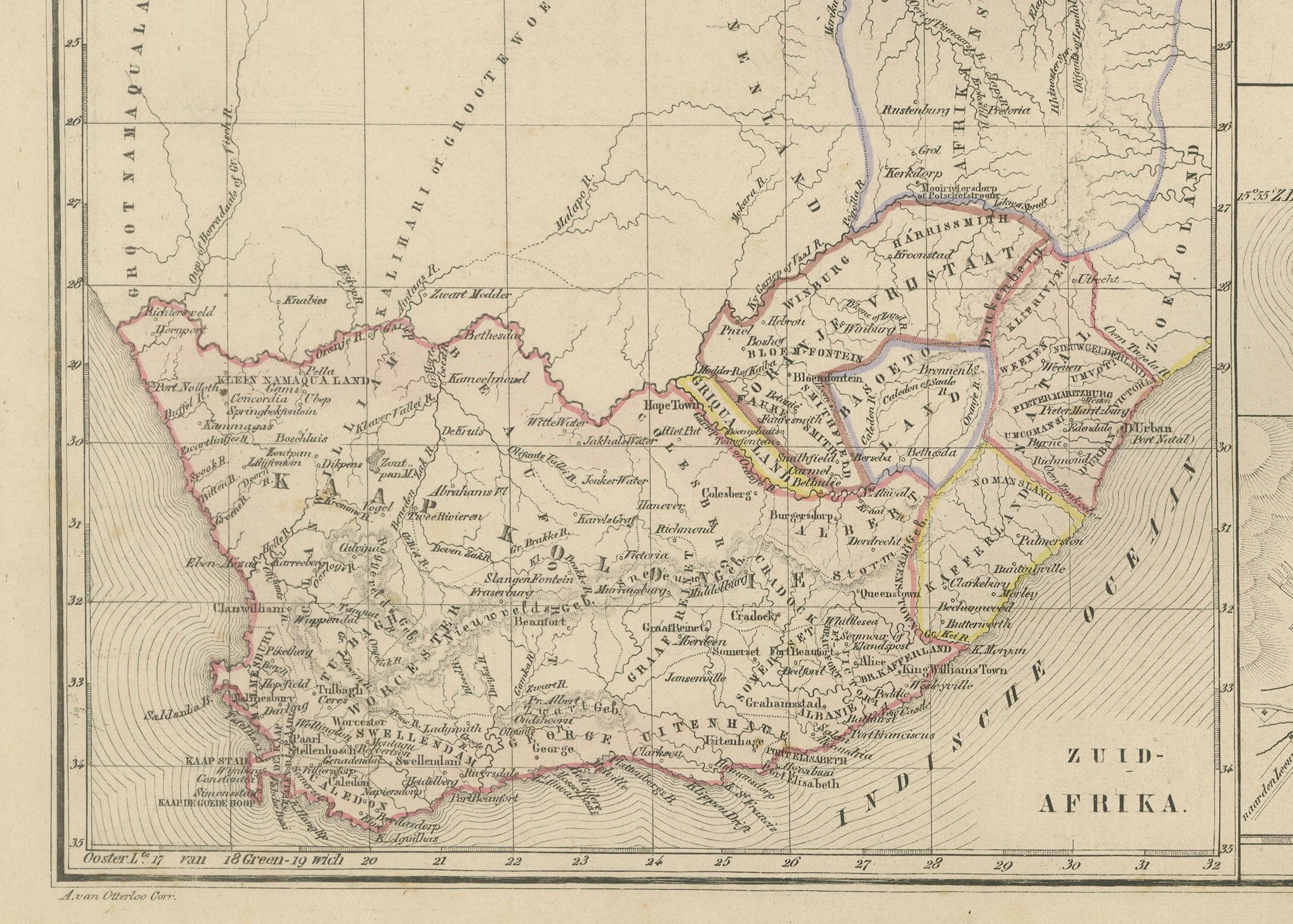 Carte d'Afrique avec insertions d'Egypte et d'Afrique du Sud - Nieuwe Hand-Atlas, 1876 en vente 1