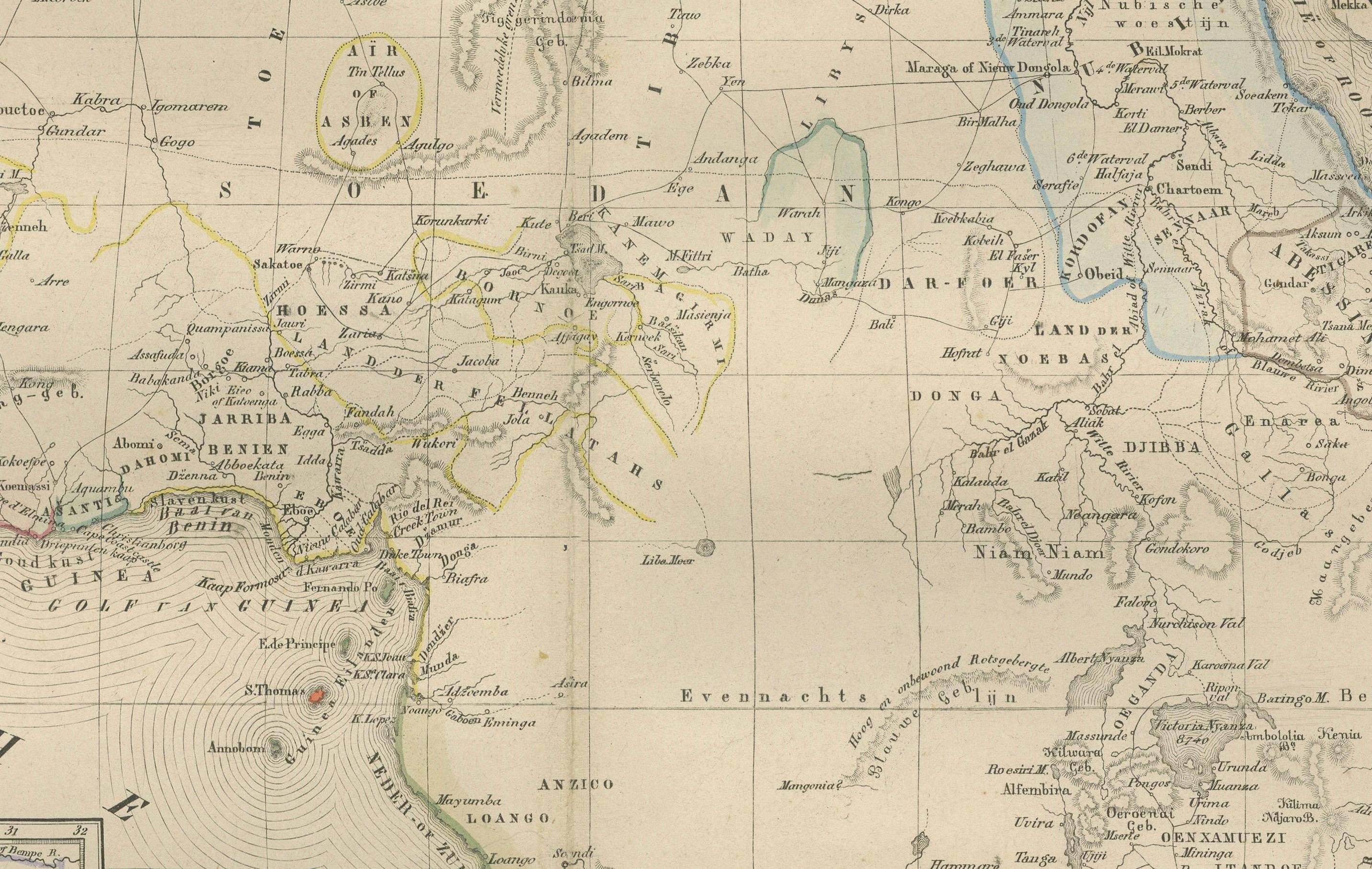 Carte d'Afrique avec insertions d'Egypte et d'Afrique du Sud - Nieuwe Hand-Atlas, 1876 en vente 2