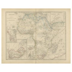 Africa Map with Egypt & South Africa Insets – Nieuwe Hand-Atlas, 1876