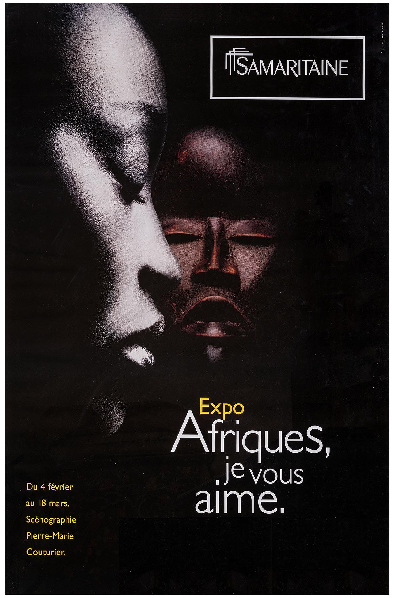 French Africa, Original Poster from Samaritaine Exhibition Paris - African Art - Framed For Sale