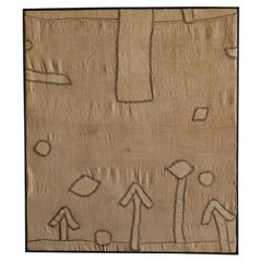 Africa, Republic of Congo Kuba cloth frame/wall hanging object/abstract design