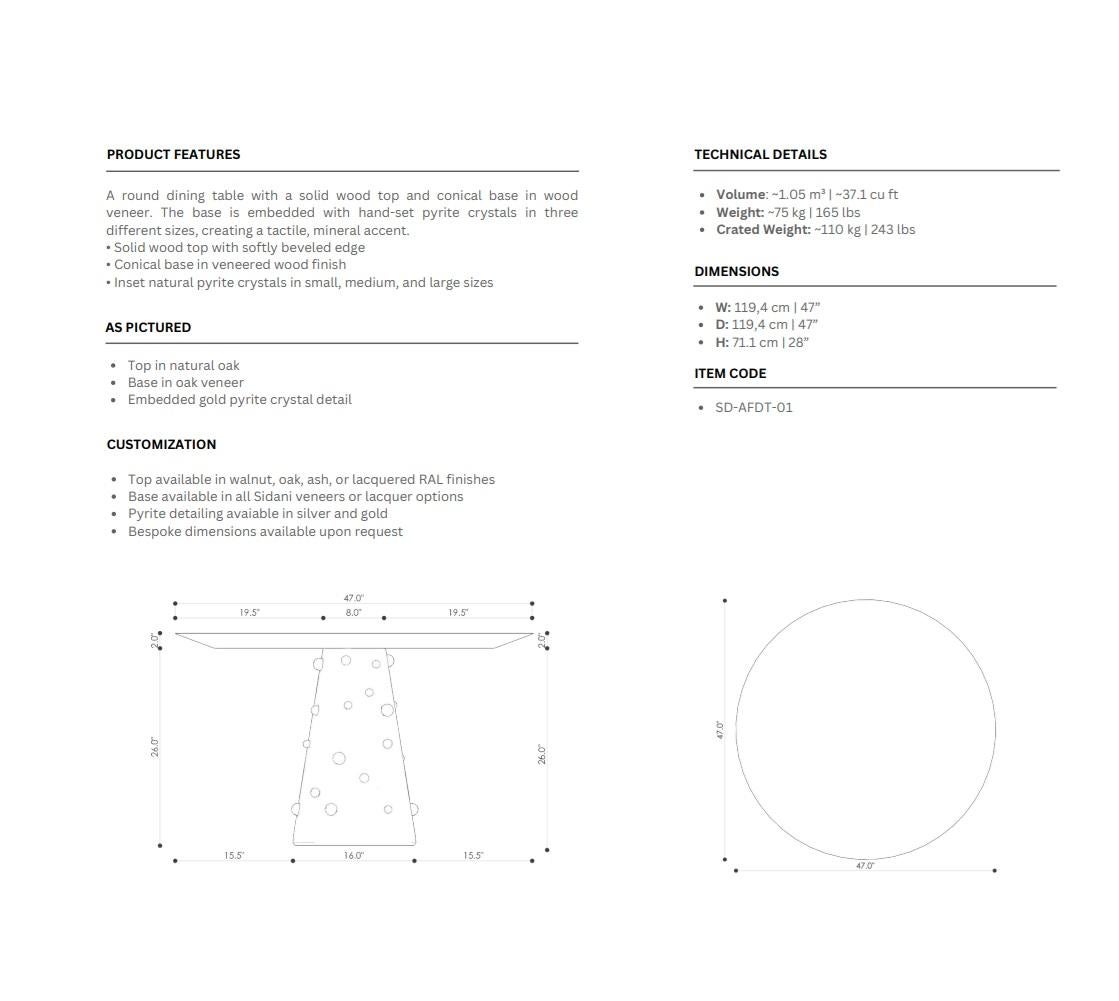 AFRICA - Table Tree of Life, incrustée à la main de cristaux de pyrite par Sidani Design/One en vente 3