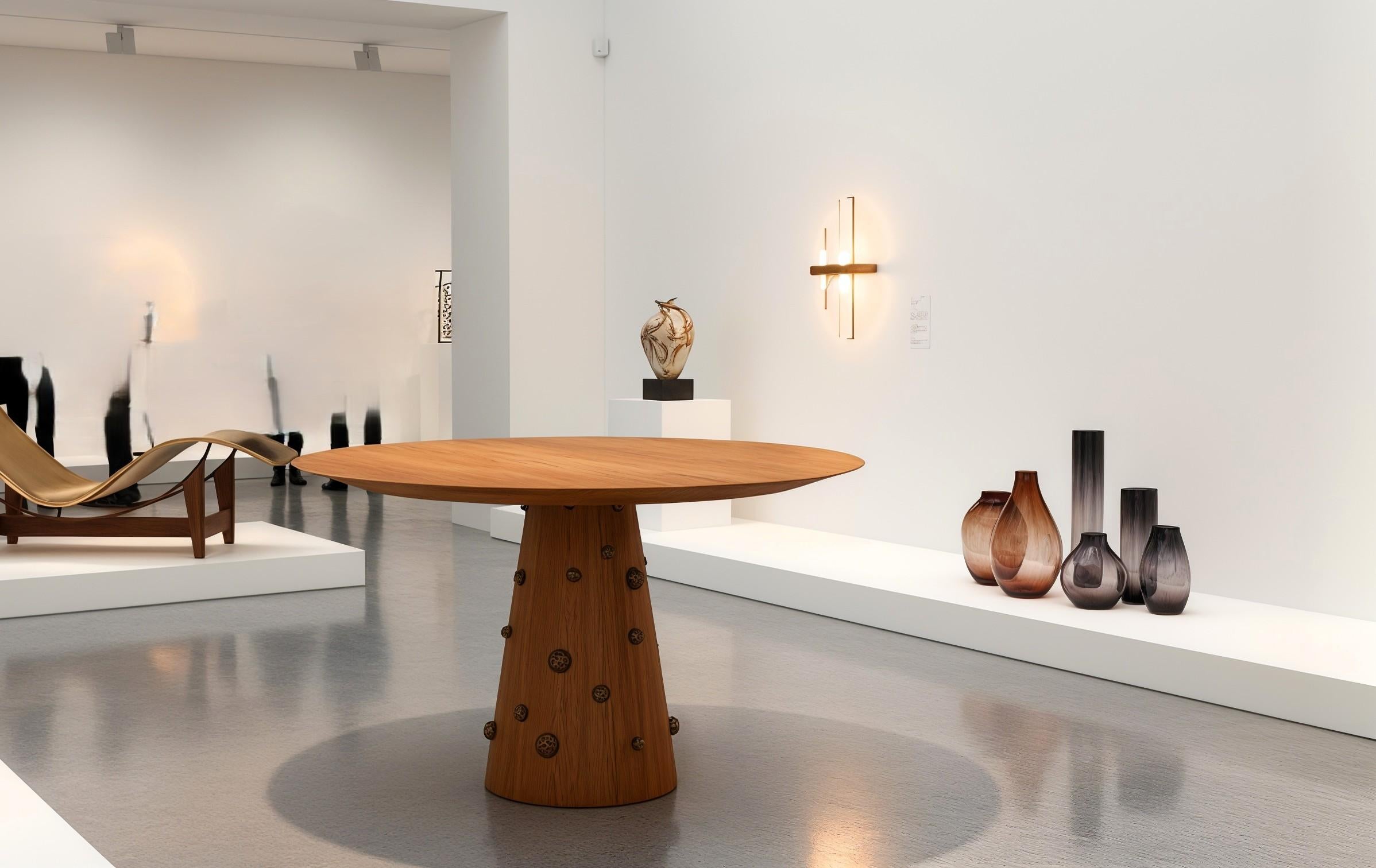 Bois AFRICA - Table Tree of Life, incrustée à la main de cristaux de pyrite par Sidani Design/One en vente