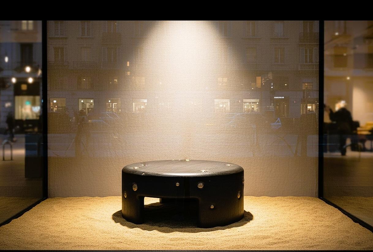 AFRICA - Lebensbaum-Tisch, handintarsiert mit Pyritkristallen von Sidani Design (Bergkristall) im Angebot