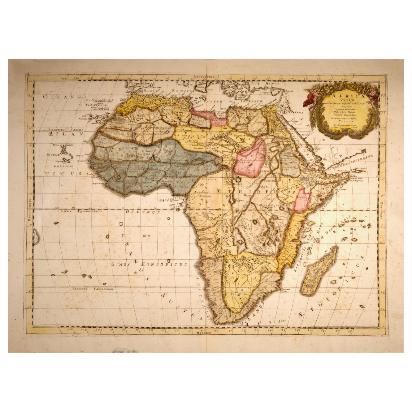 "Africa Vetus": un mapa del siglo XVII coloreado a mano por Sanson