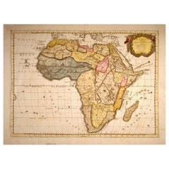 « African Vetus » : une carte colorée à la main du 17e siècle par Sanson