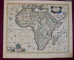 "Africae Accurata", a Hand-Colored 17th Century Map of Africa by Visscher