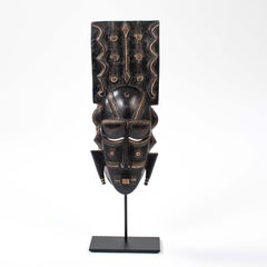 Africain Wooden Ligbi Mask Protruding Plate on the Head, Ivory Coast 1980s