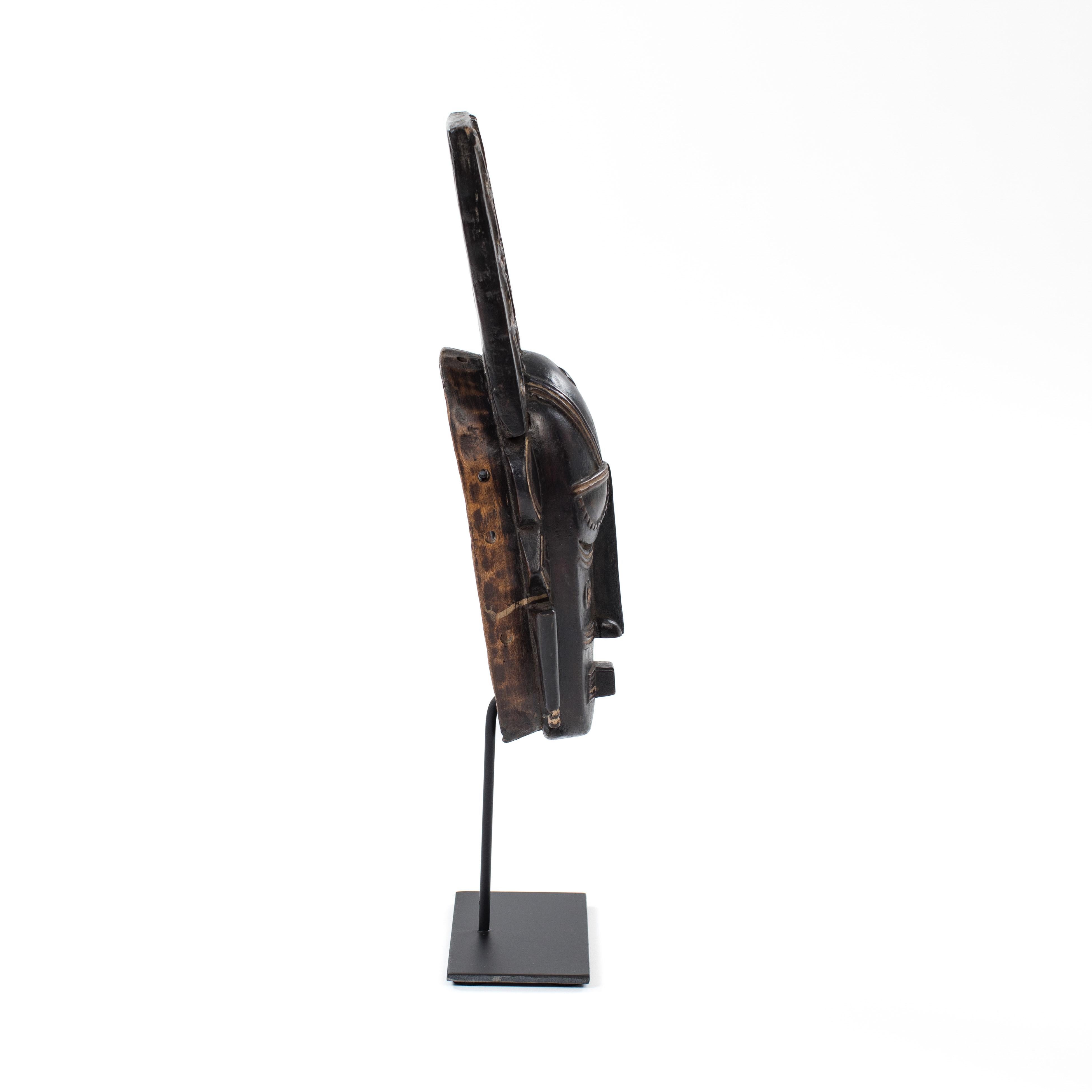Africain Wooden Ligbi Mask Protruding Plate on the Head, Ivory Coast 1980s For Sale 1