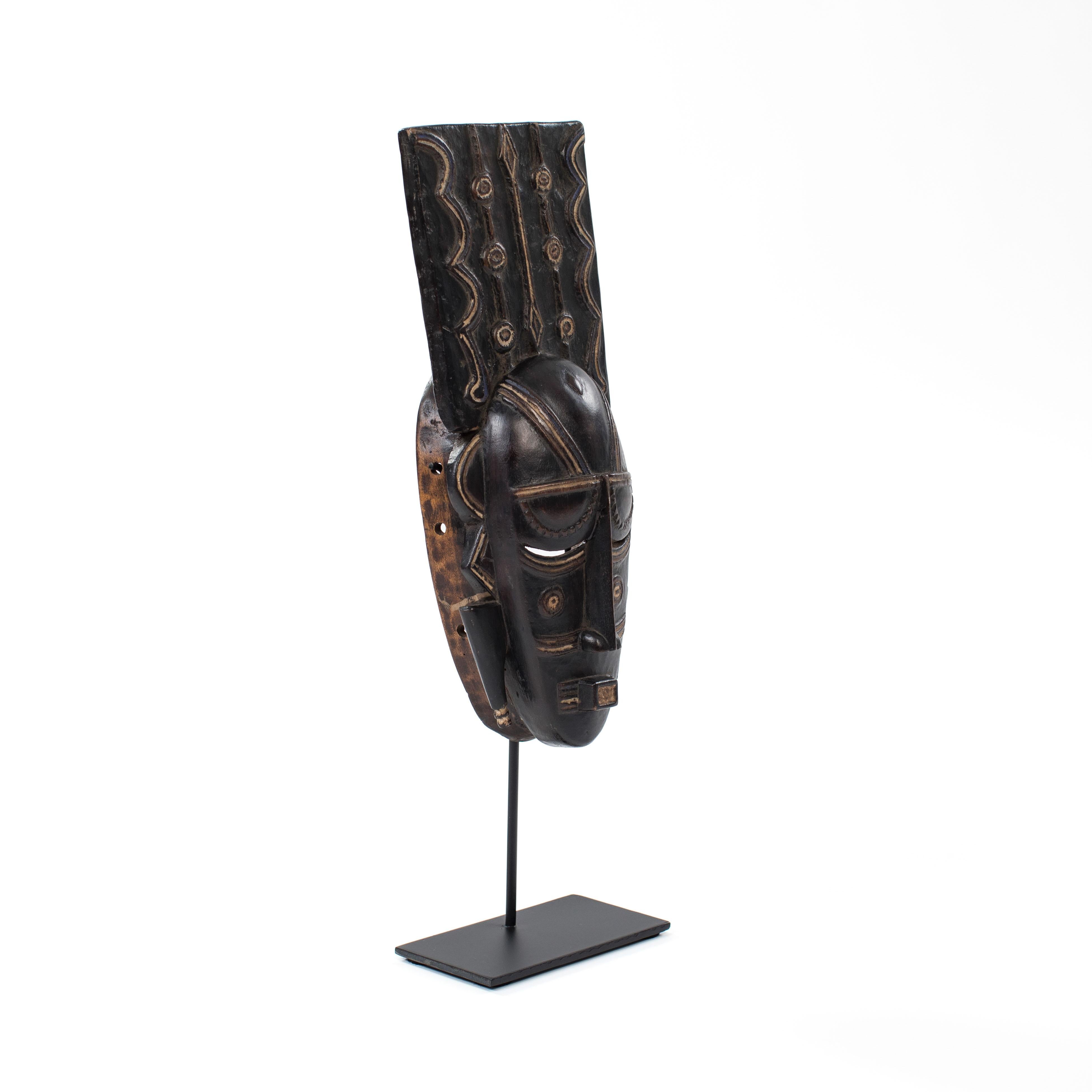 Africain Wooden Ligbi Mask Protruding Plate on the Head, Ivory Coast 1980s For Sale 2