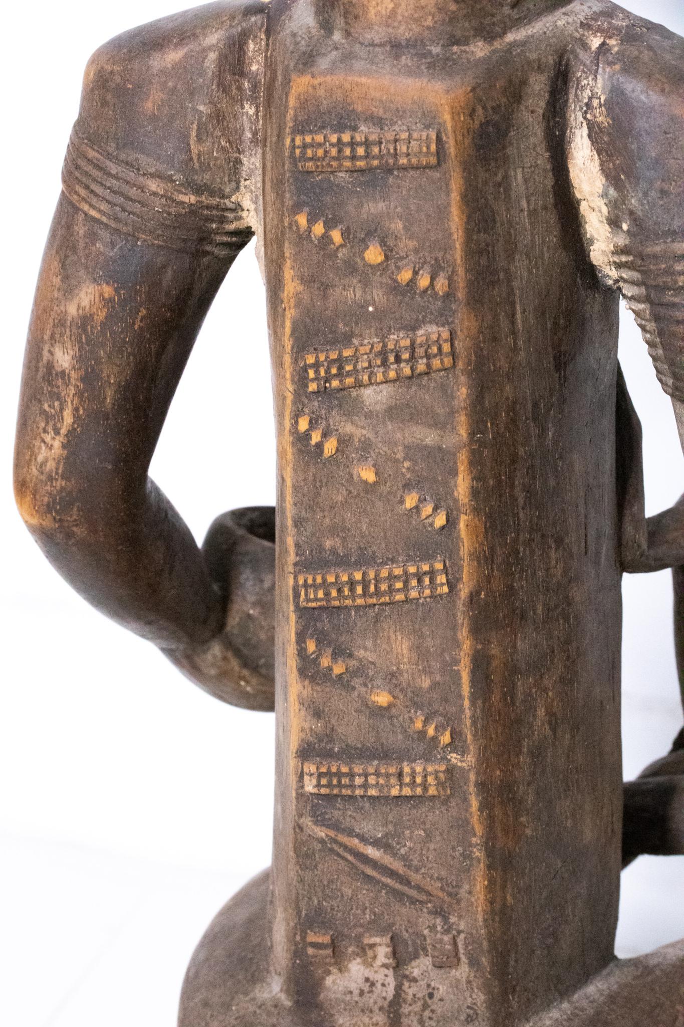 Hand-Carved African 1930 Cote D'Ivoire Baoule Tribal Maternity With Child Carved In Wood