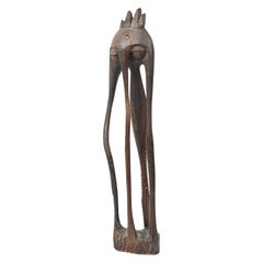 African 20th Century Carved Wood Makonde Abstract Figure
