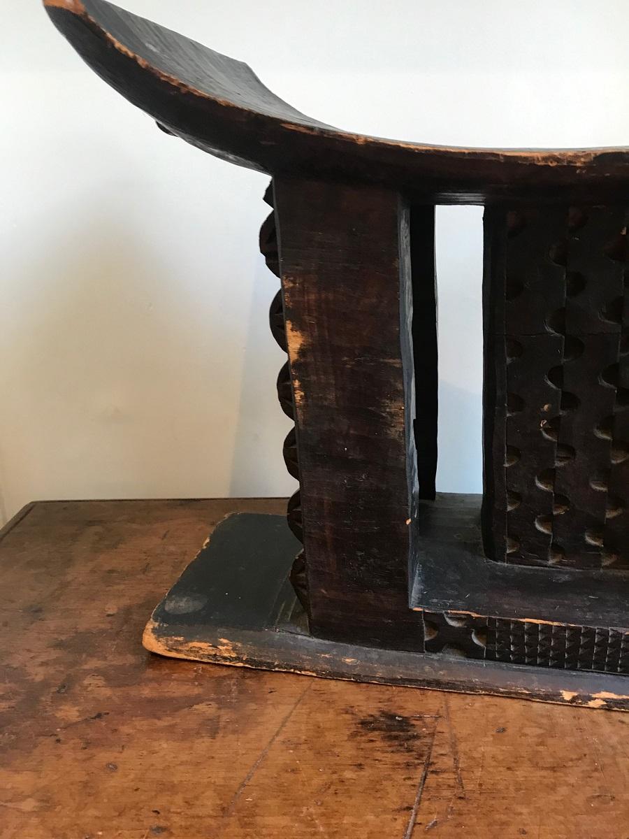 Carved African Akan Ashanti Tribal Stool For Sale