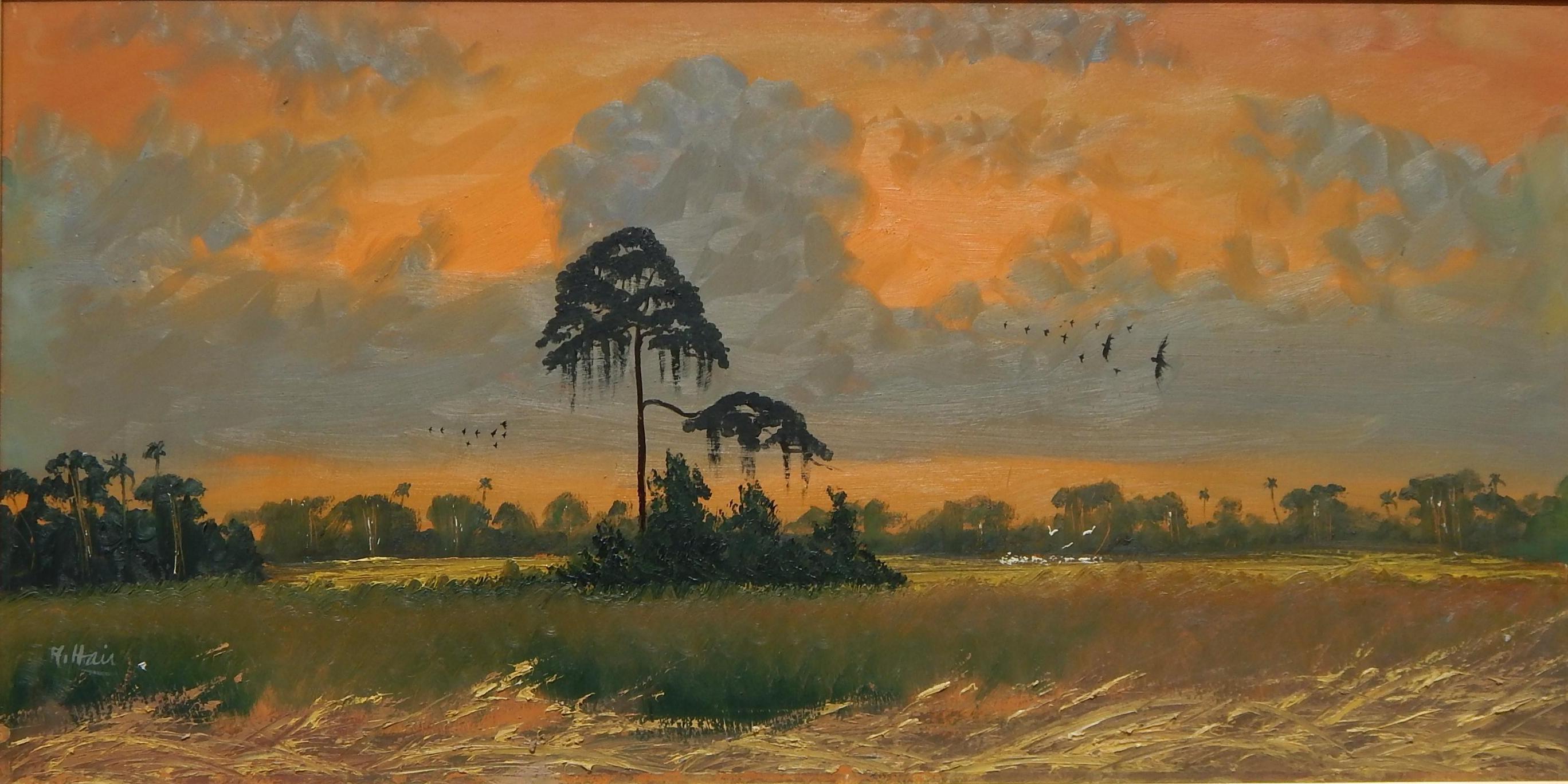 Alfred Hair (1941-1971) original oil on board, Florida subject, circa 1950s-1960s
Measures: 24