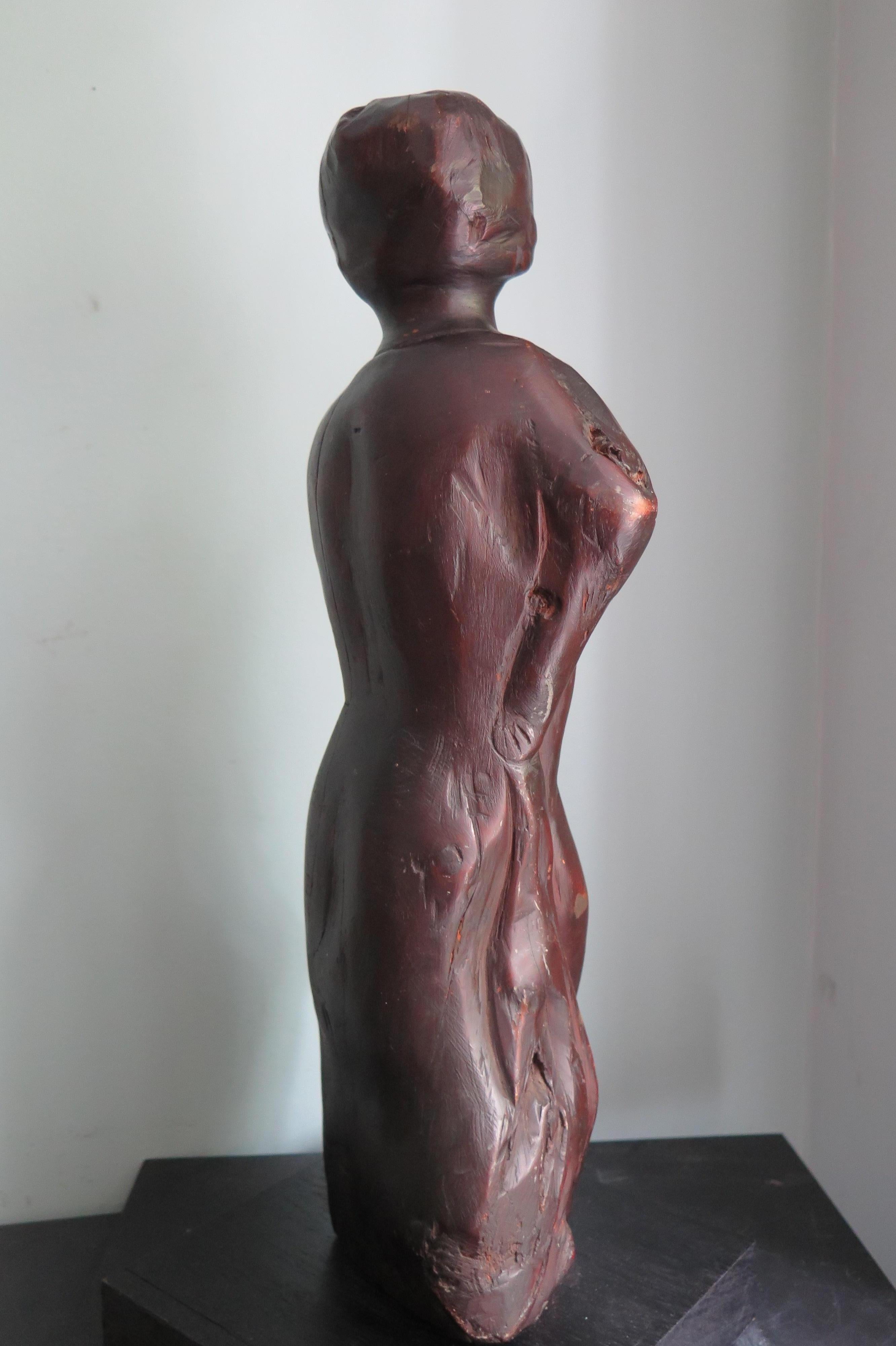 20th Century African American Draped Nude Folk Sculpture For Sale