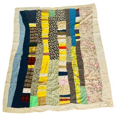 African American Improvisational Strip Quilt, Circa 1955