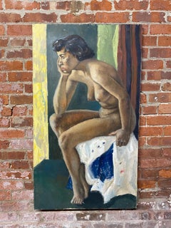 African-American Woman Life Study Painting by Leonard Buzz Wallace
